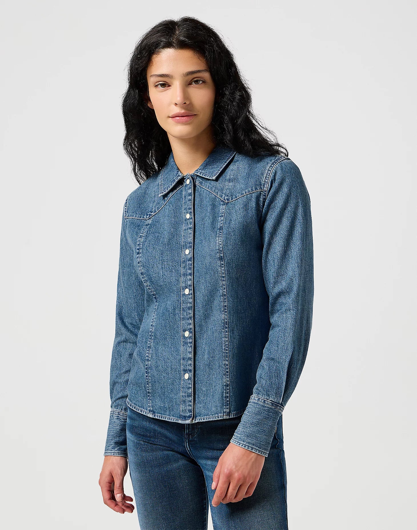 Exag Yoke Shirt In Faded Blue