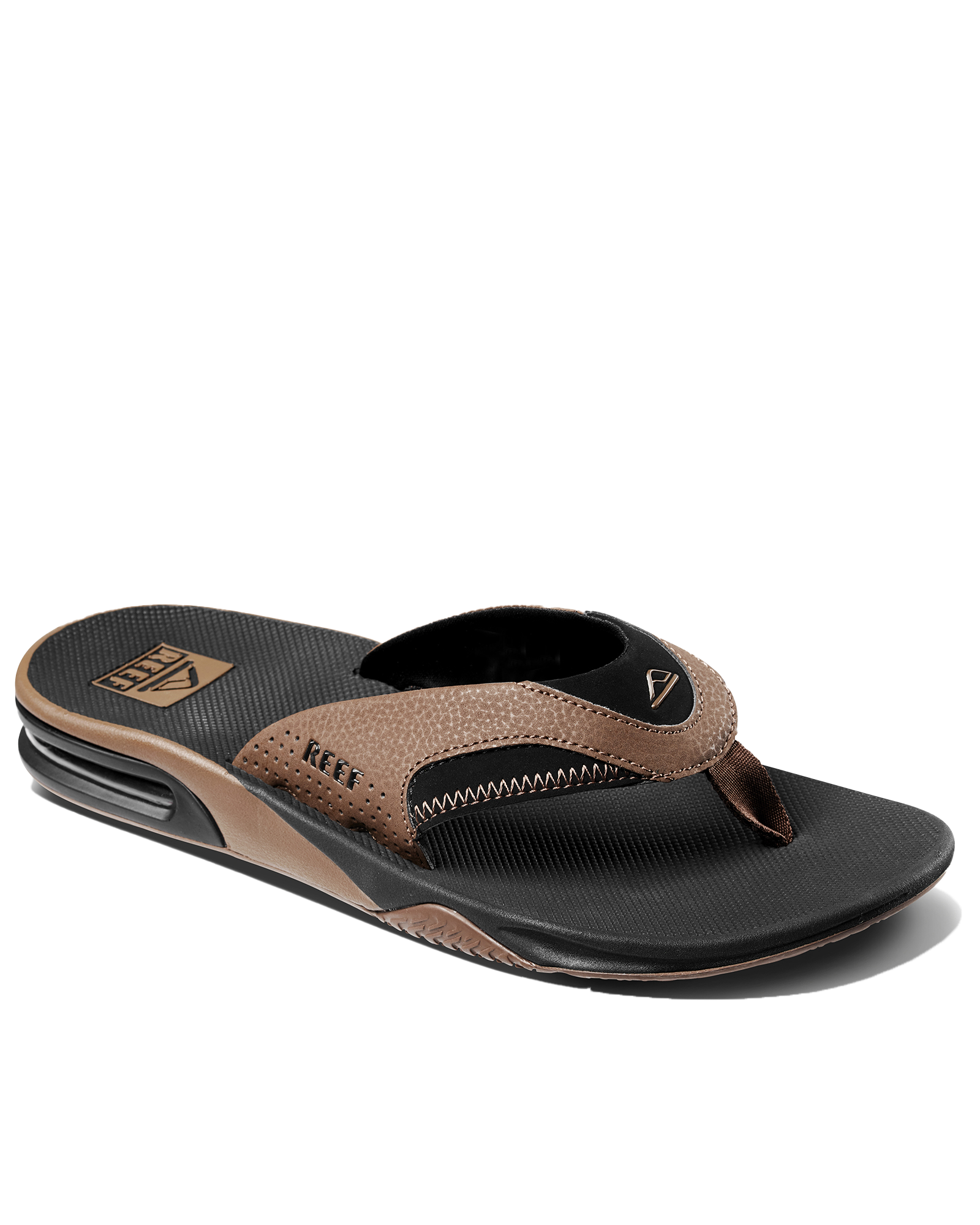Fanning Flip Flops In BlackandTan