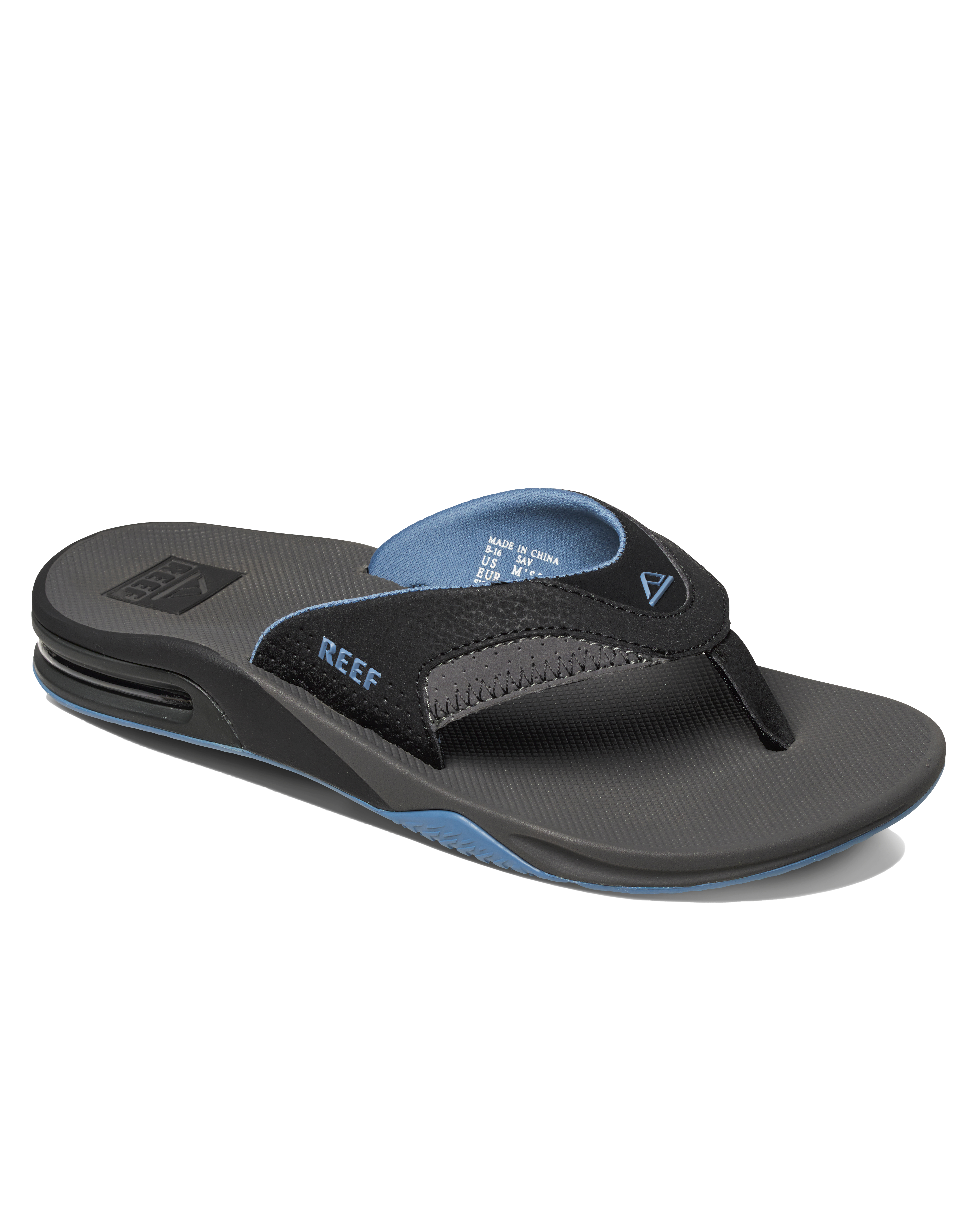 Fanning Flip Flops In GreyandLight Blue