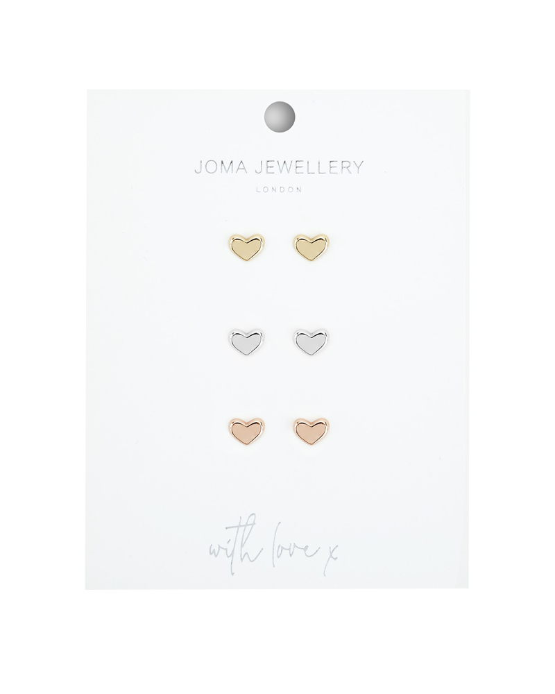 Florence Heart Stud Earrings In SilverandGold