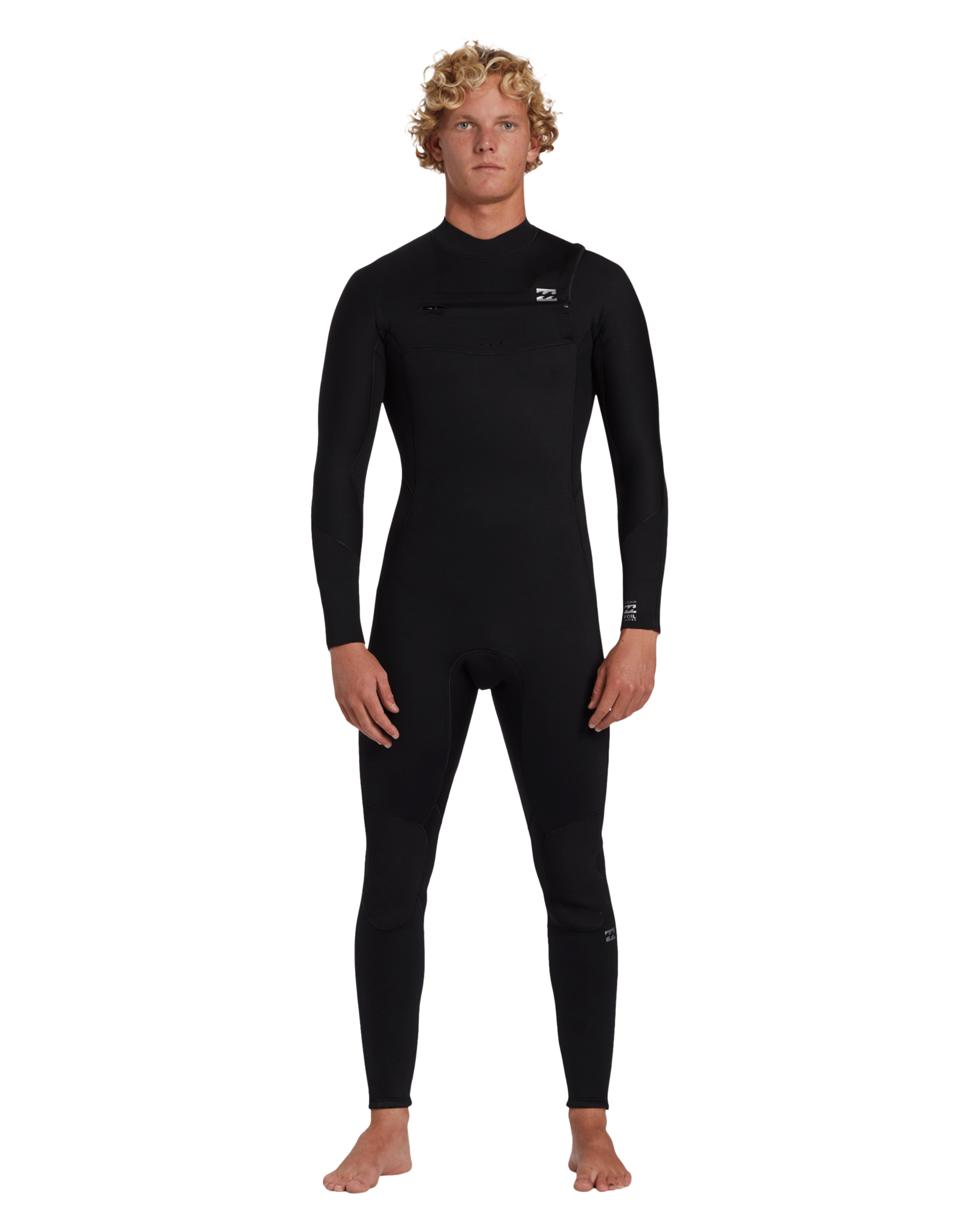 Foil 4/3mm Chest Zip Wetsuit In Black