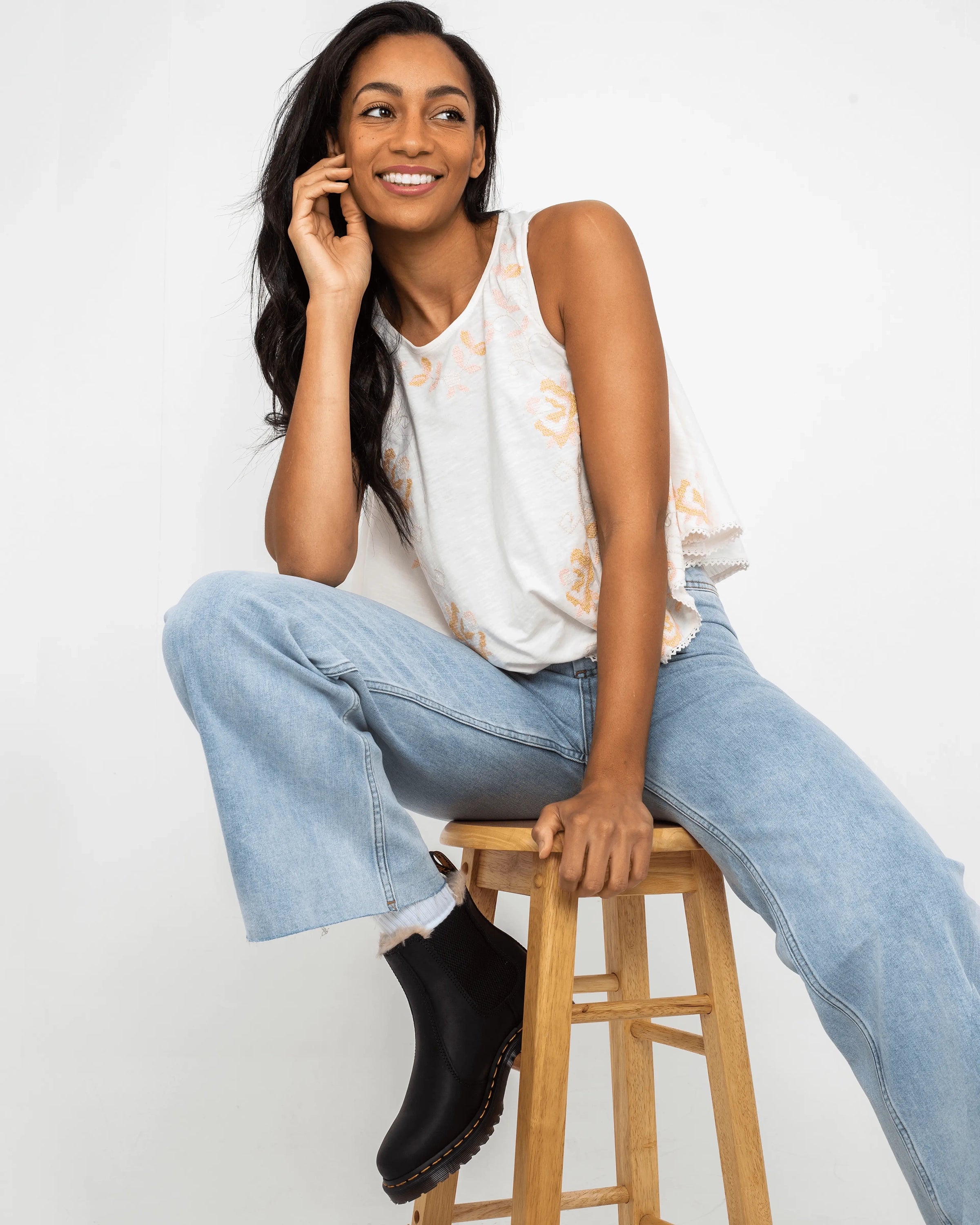 FunandFlirty Top In Ivory Combo