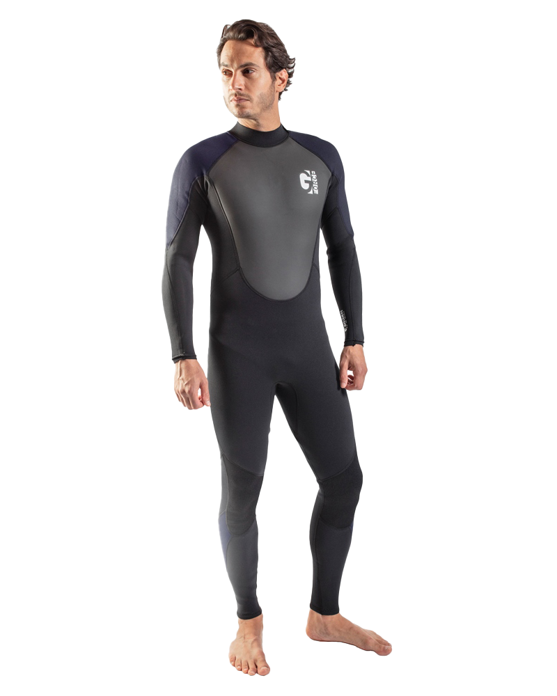 G-force 3/2mm Back Zip Wetsuit In BlackandNavy