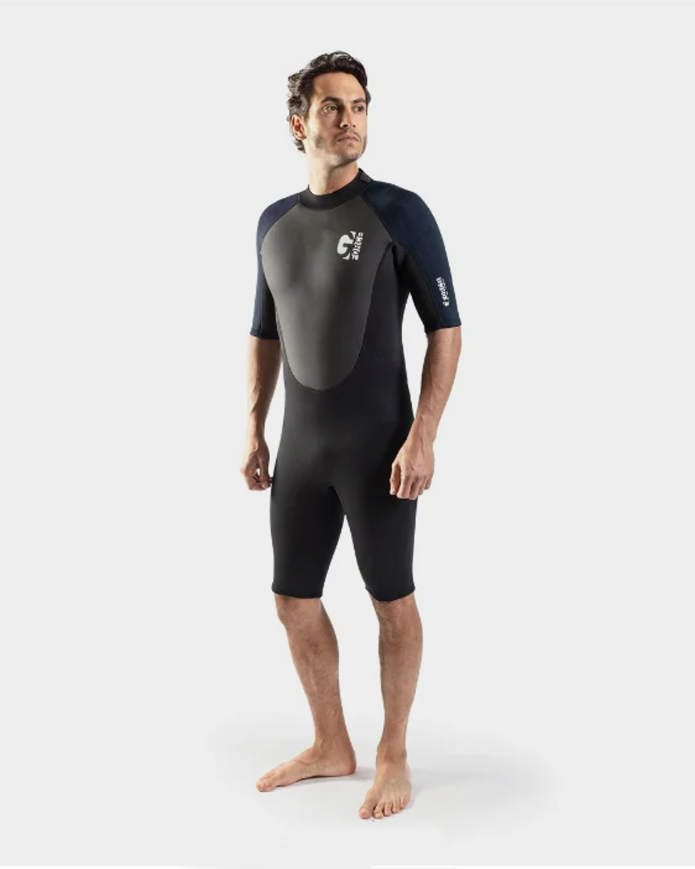 G-force 3/2mm Shorty Back Zip Wetsuit In Black