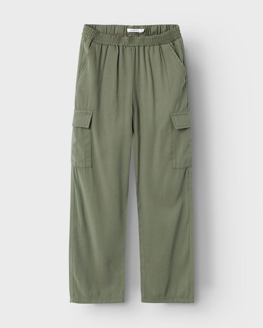 Girls Bella Cargo Trousers In Deep Lichen Green