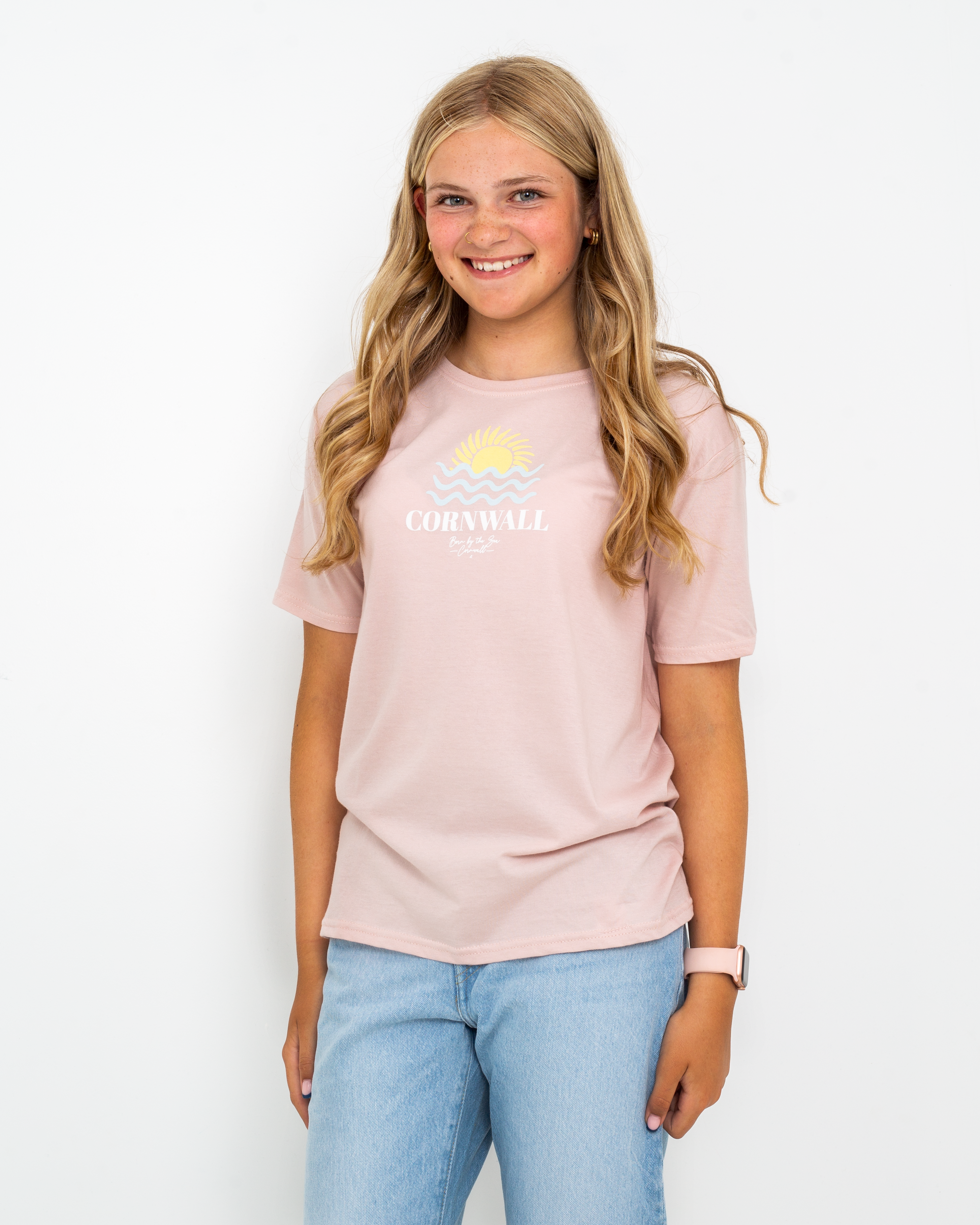 Girls Cornwall T-shirt In Powder Rose
