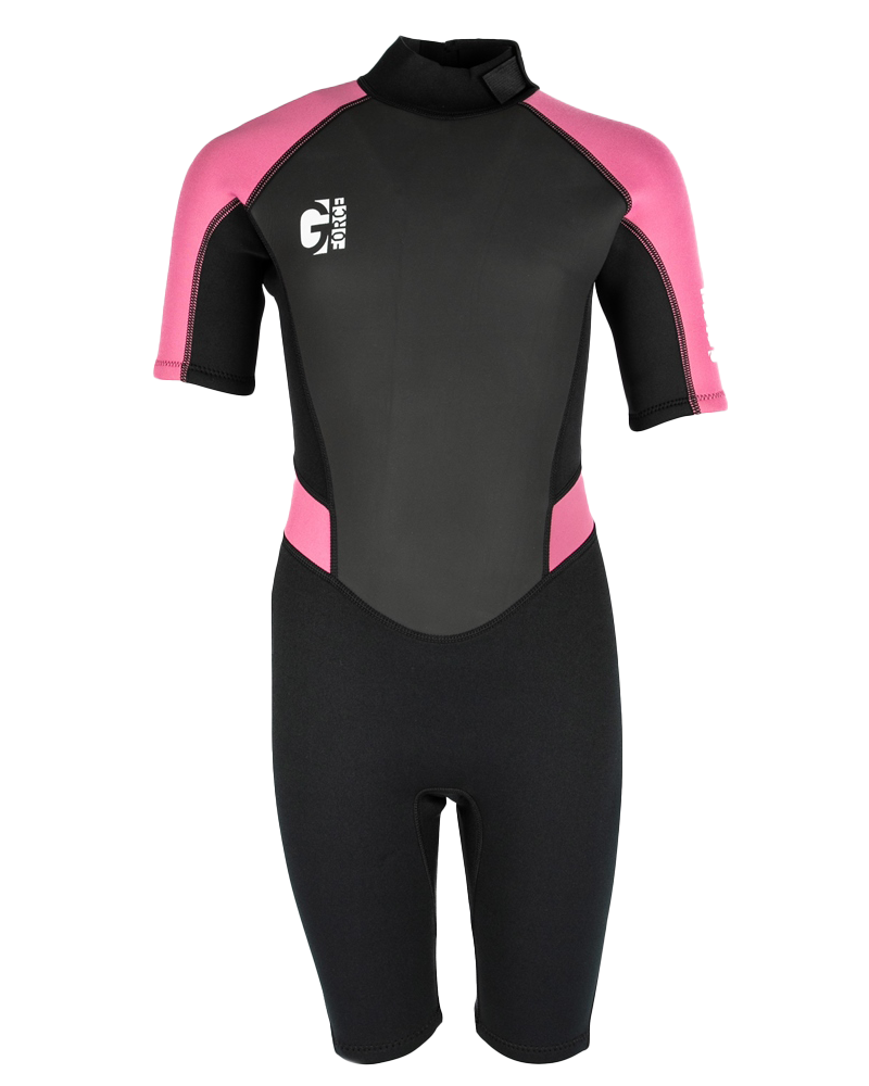 Girls G-force 3/2mm Shorty Wetsuit In BlackandPink