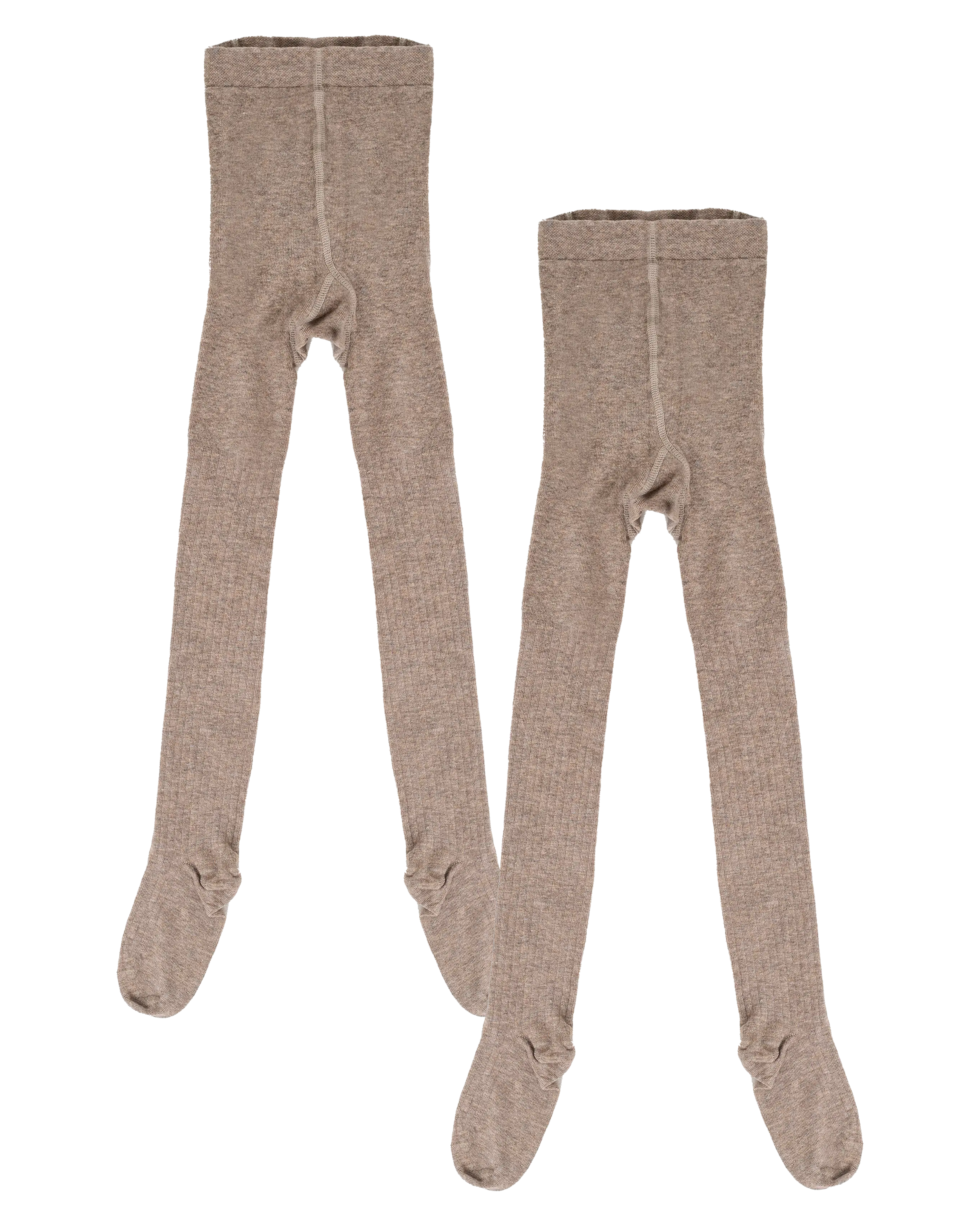 Girls Rib Knit Tights (2 Pack) In Pure Cashmere Melange