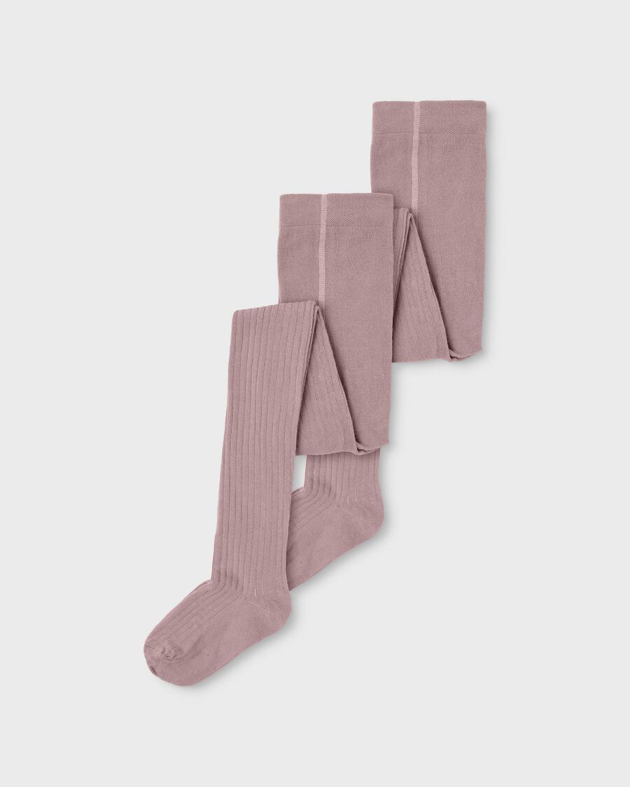 Girls Rib Knit Tights (2 Pack) In Woodrose