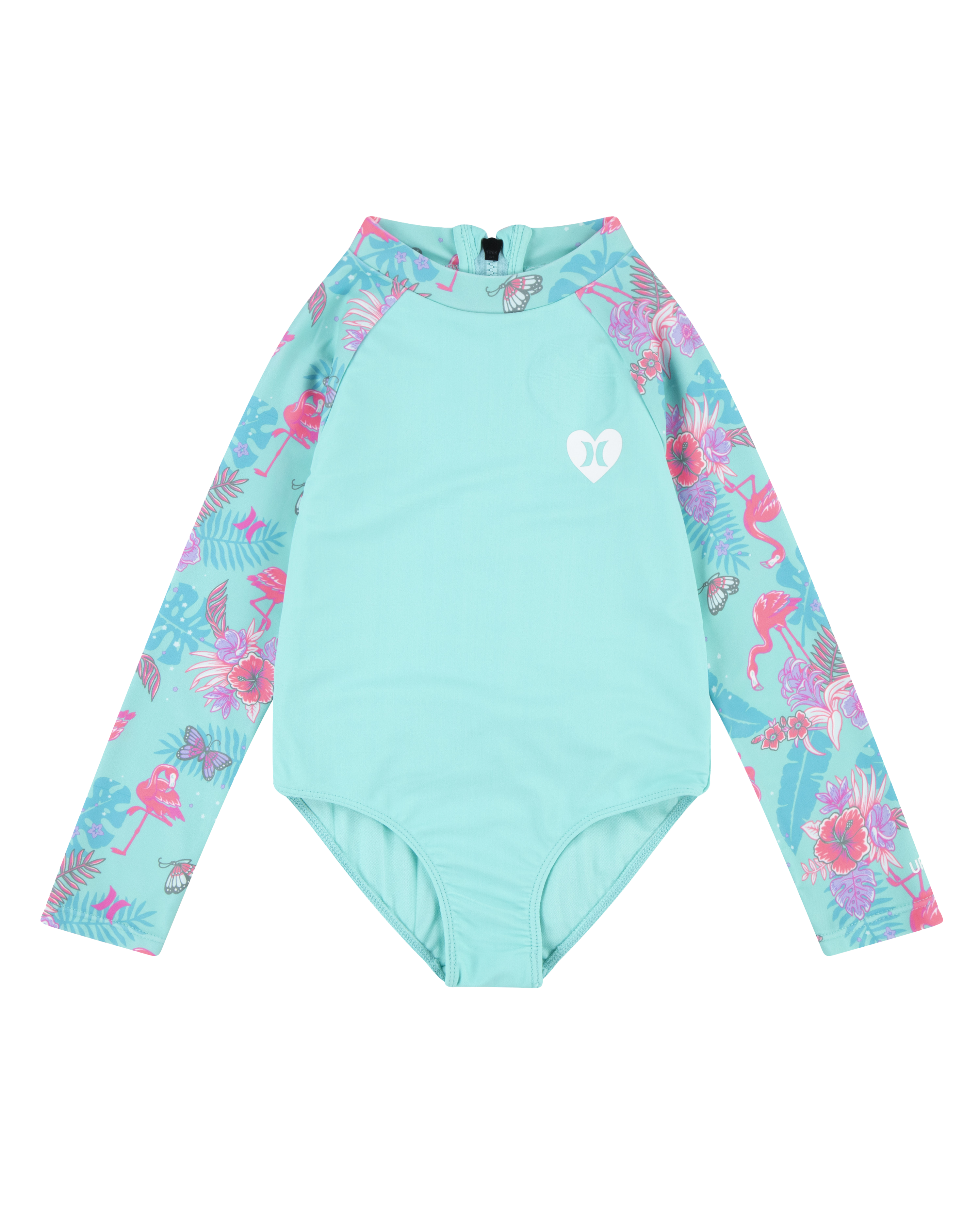 Girls Ruffle One Piece Swimsuit In Aurora Green