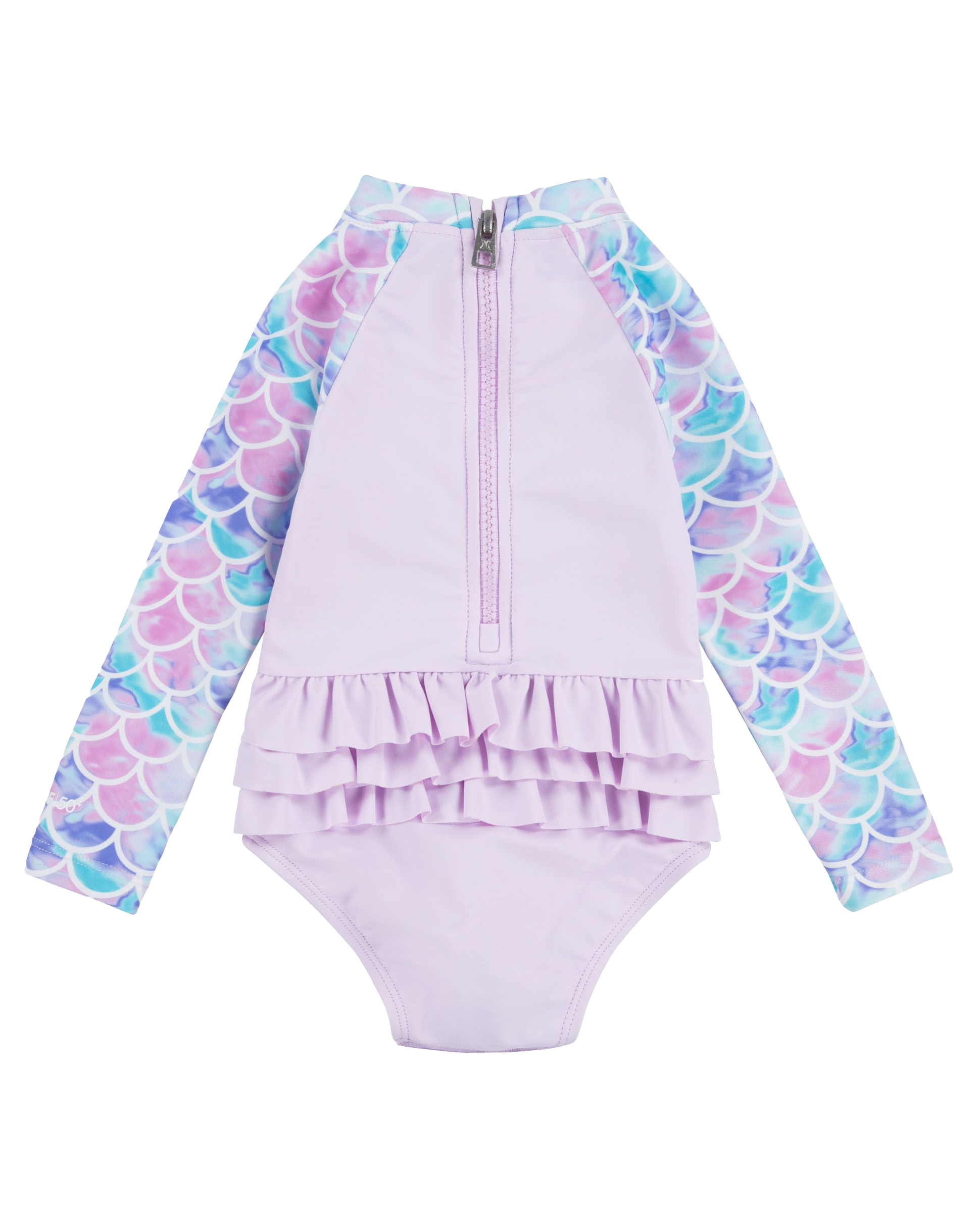 Girls Ruffle One Piece Swimsuit In Light Lavender