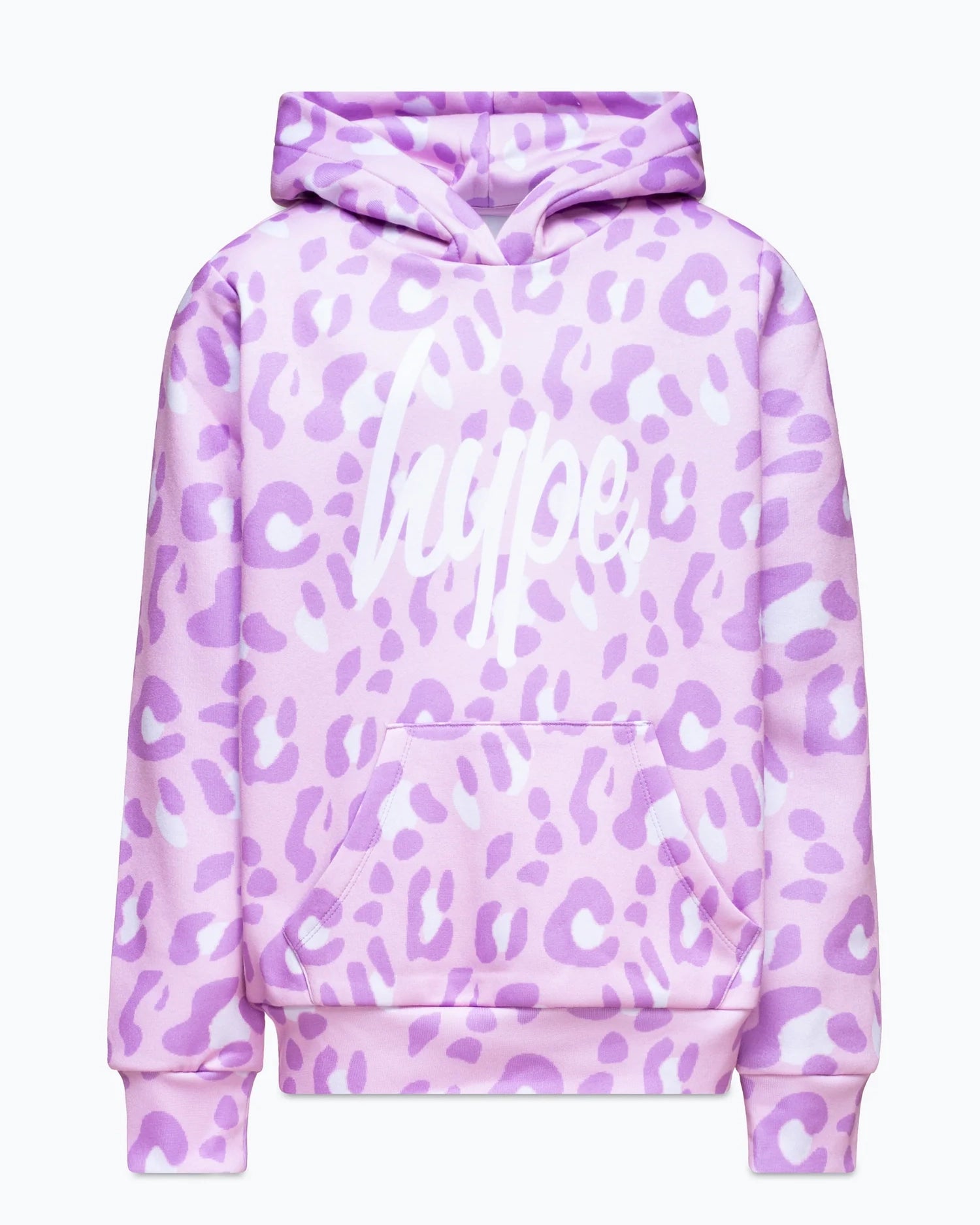 Girls Tone On Tone Leopard Hoodie In Pink
