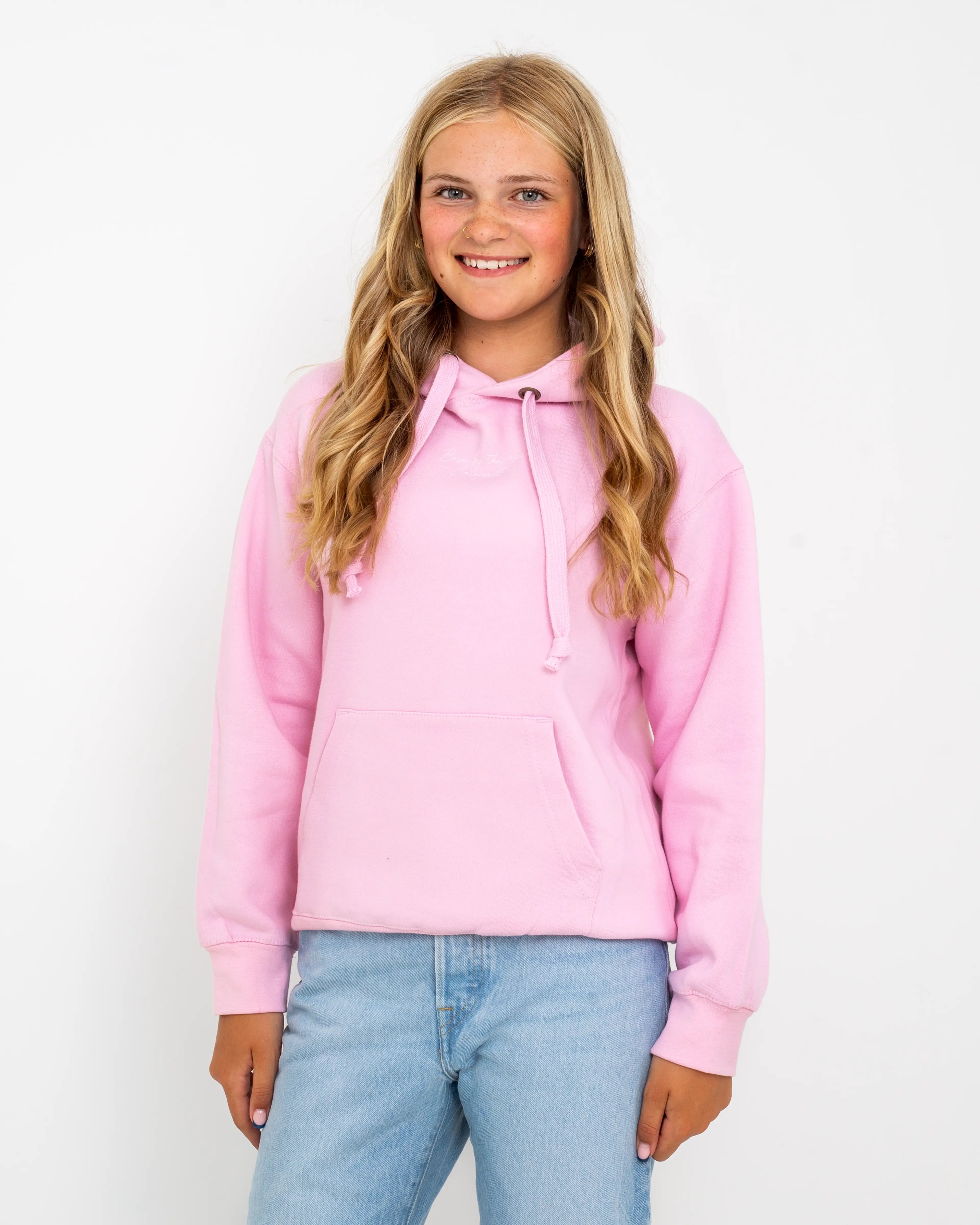 Girls Turtle Hoodie In Baby Pink