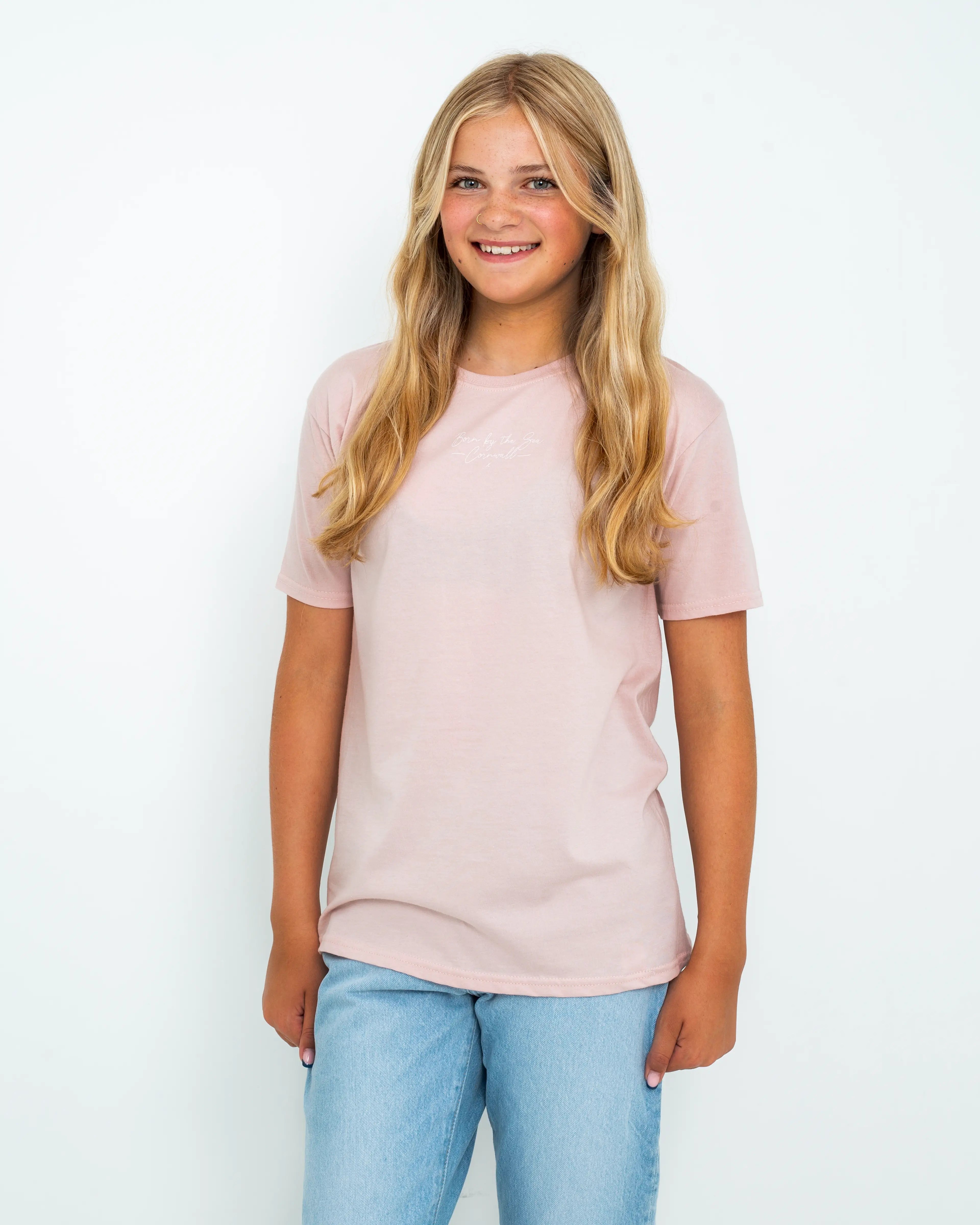 Girls Turtle T-shirt In Powder Rose