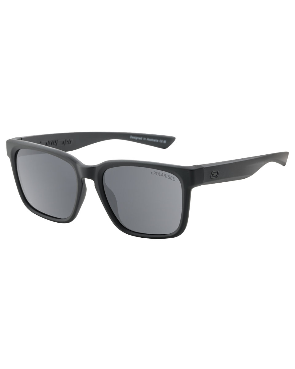 Goat Polarised Sunglasses In Satin BlackandGrey