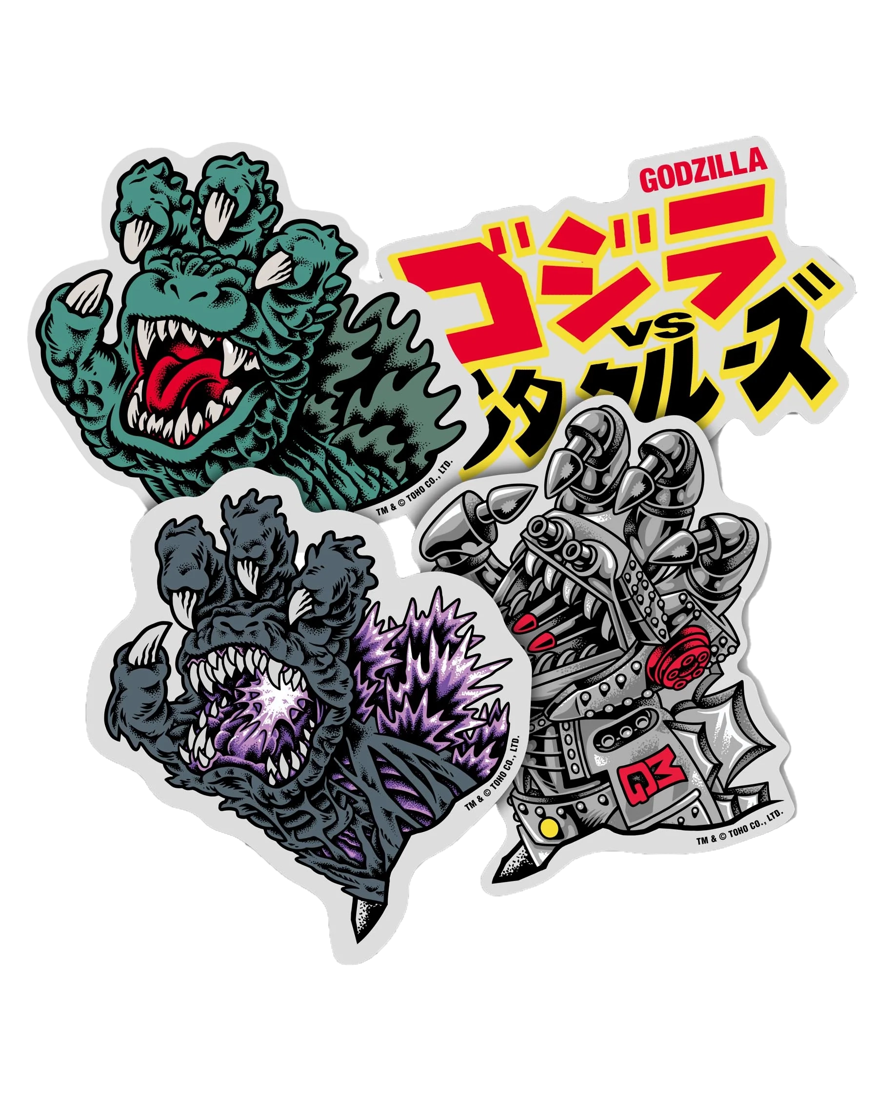 Godzilla Vs Santa Cruz Sticker Pack In Multi