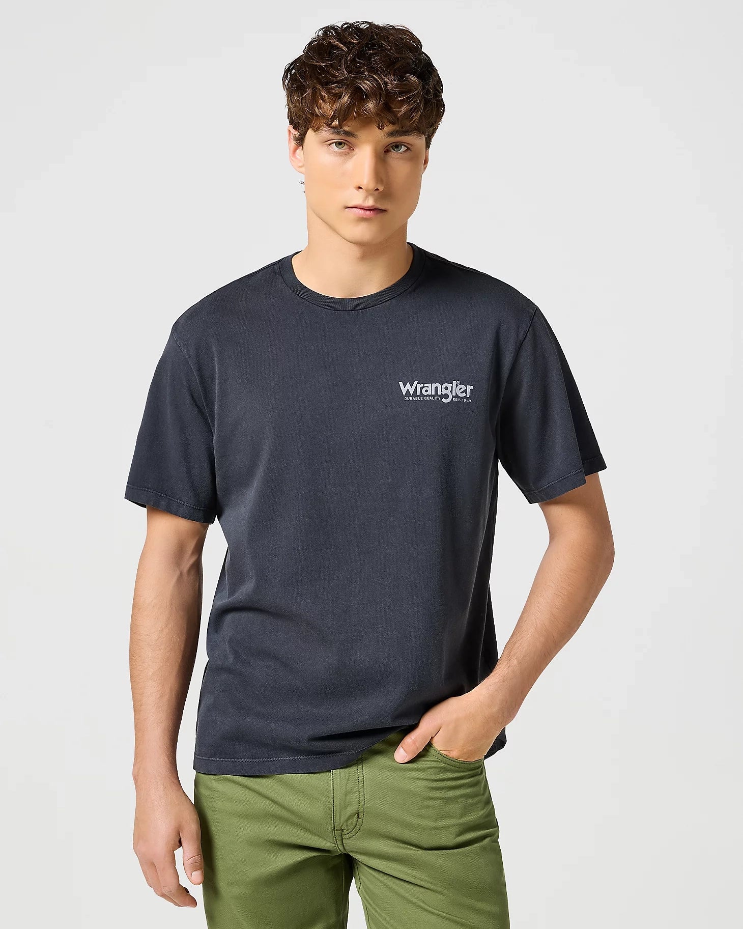Graphic Tee In Faded Black
