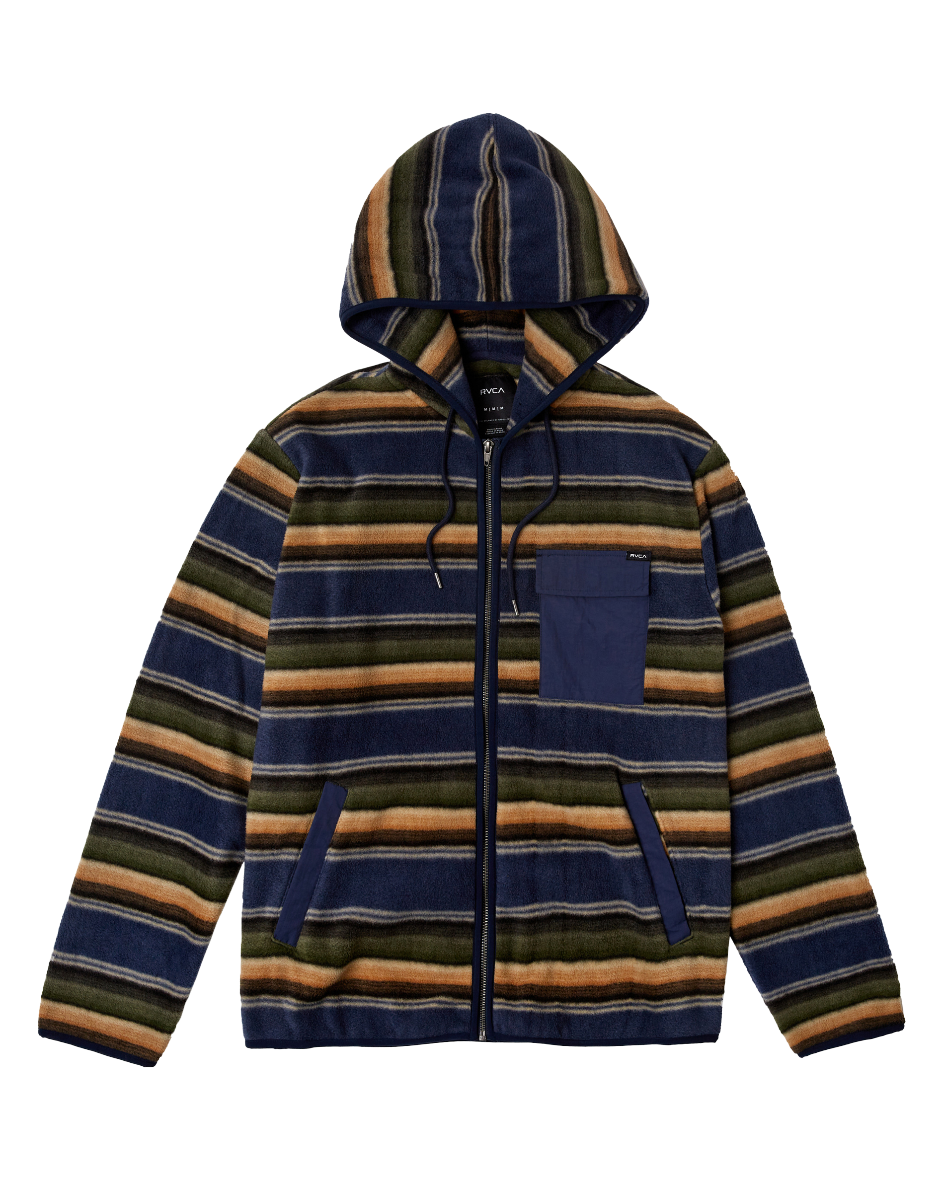 Hawthorne Hooded Zip Fleece Jacket In Moody Blue