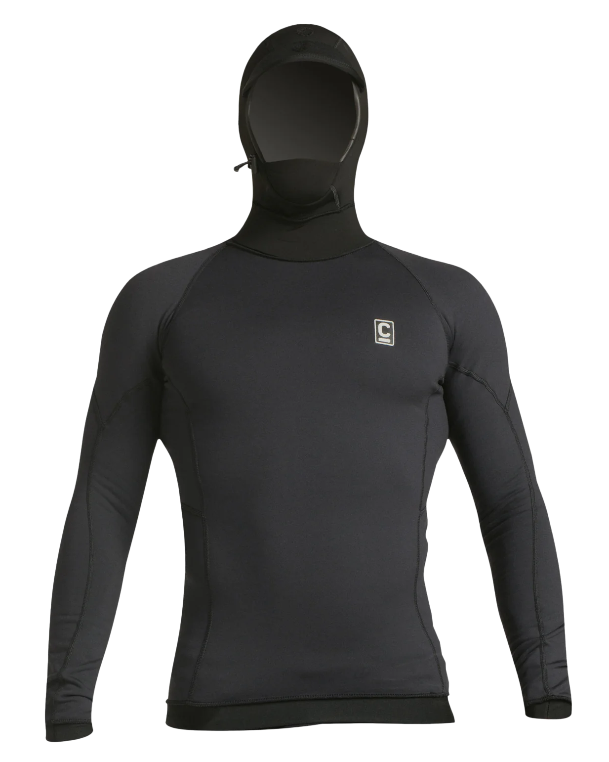 Hdi Skins Hooded Long Sleeved Rash Vest In Black