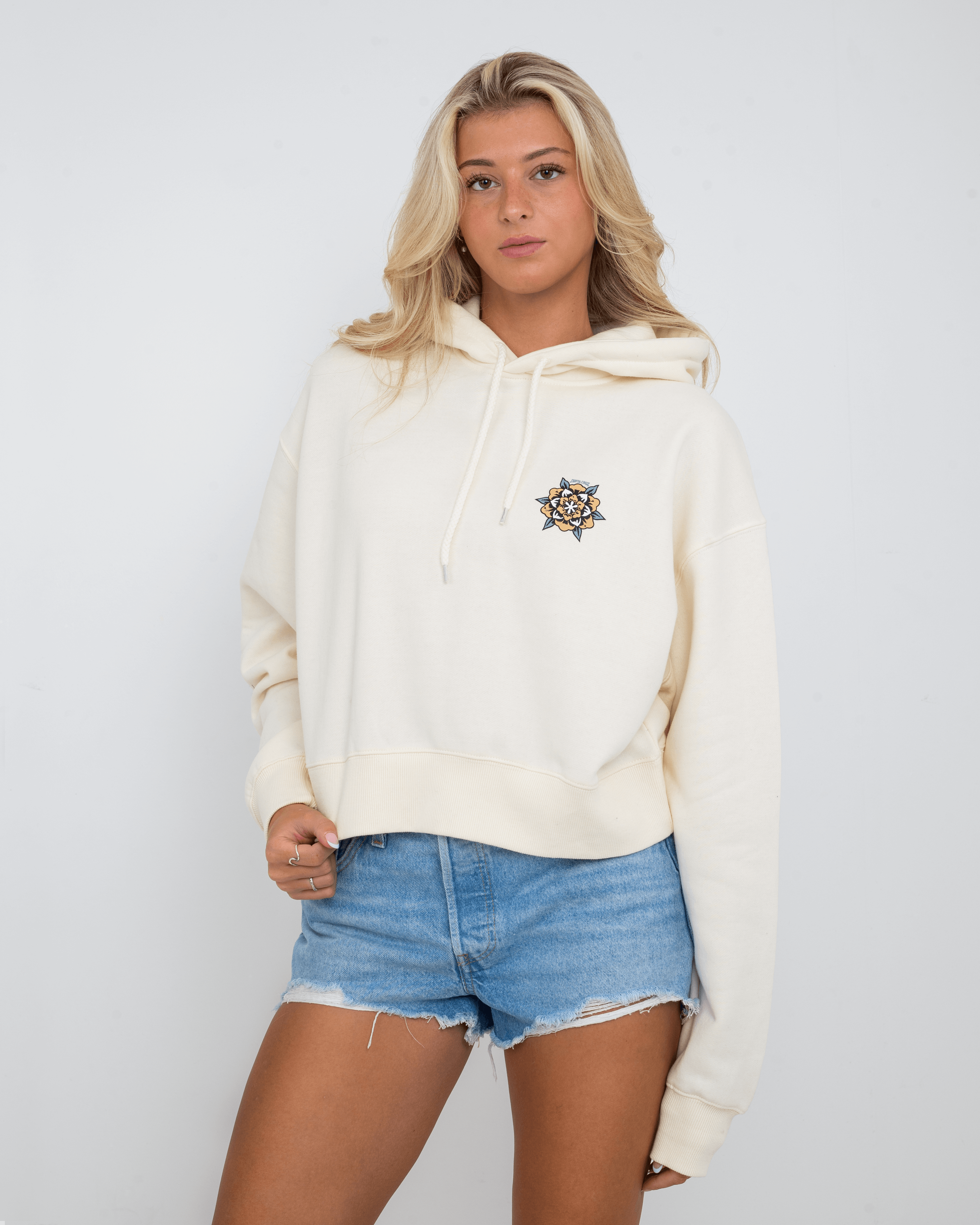 Heart Set Hoodie In Off White