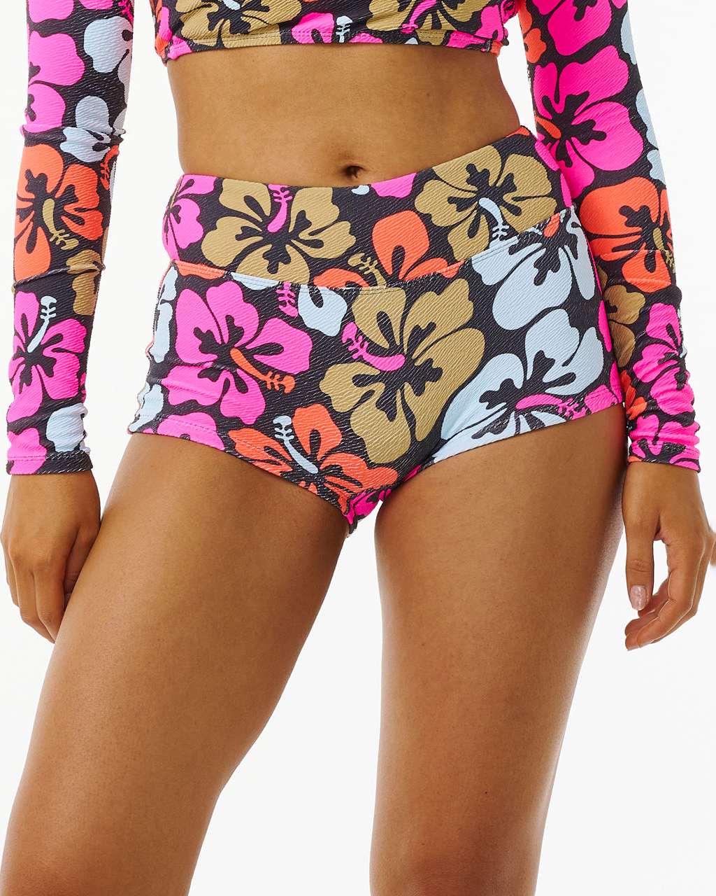 Hibiscus Heat Boyleg Bikini Bottoms In Multi