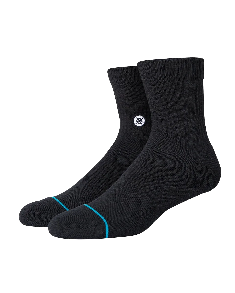 Icon Quarter Socks In Black