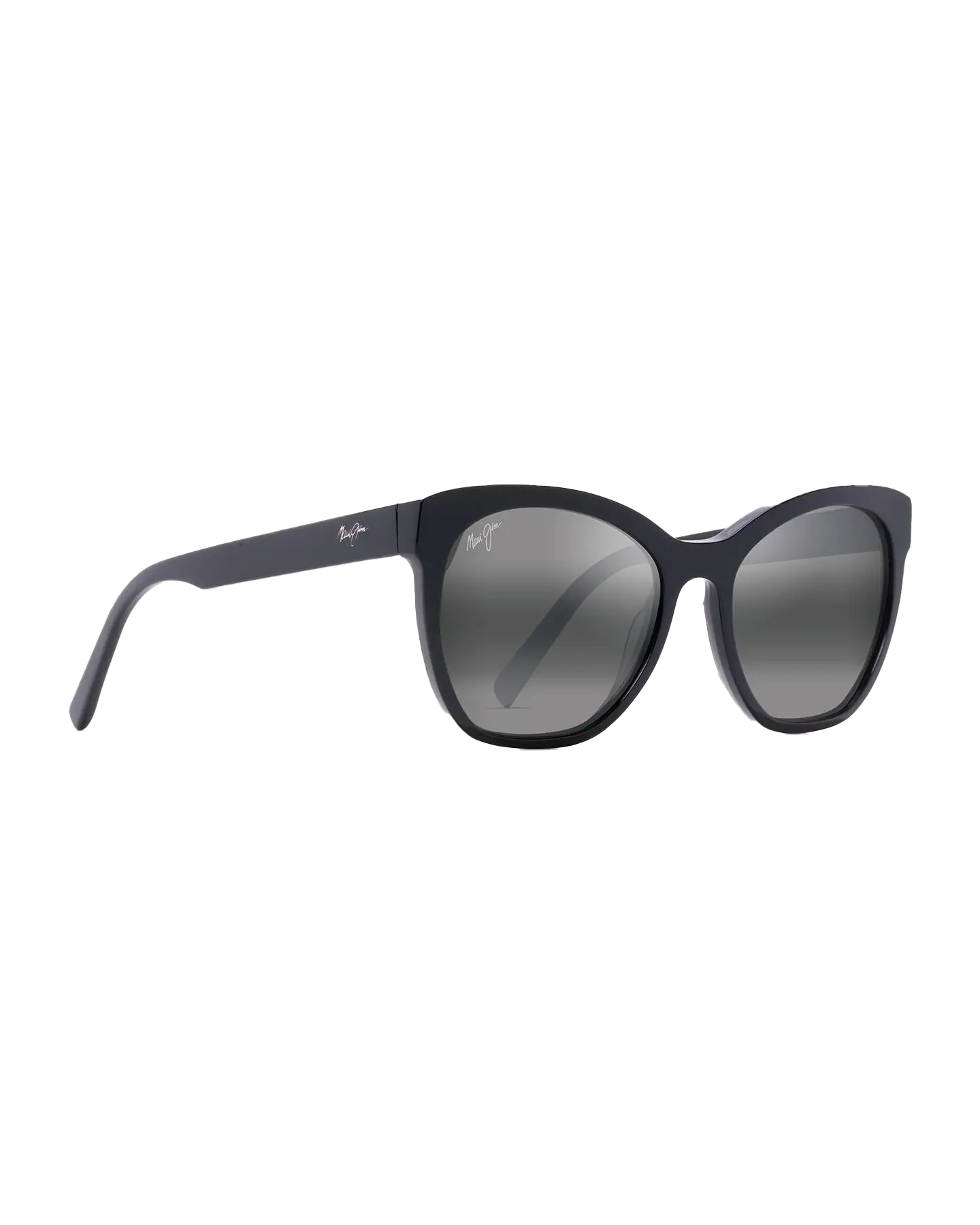 Alulu Polarised Cat Eye Sunglasses In Gloss BlackandNeutral Grey
