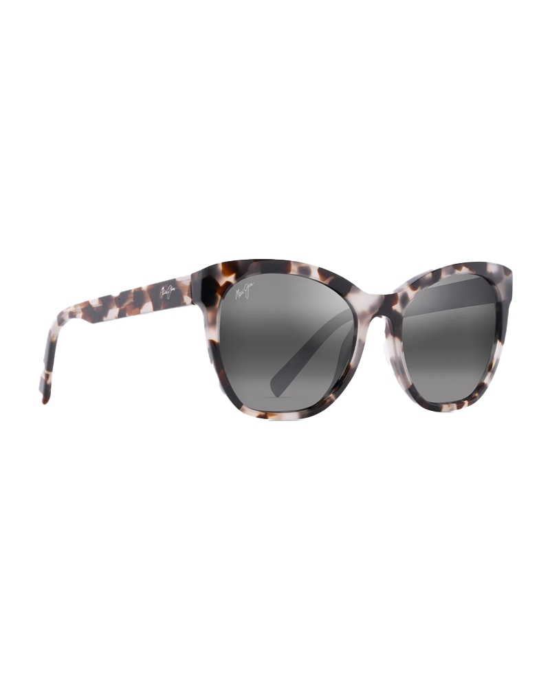 Alulu Polarised Cat Eye Sunglasses In White Tokyo TortoiseandNeutral Grey