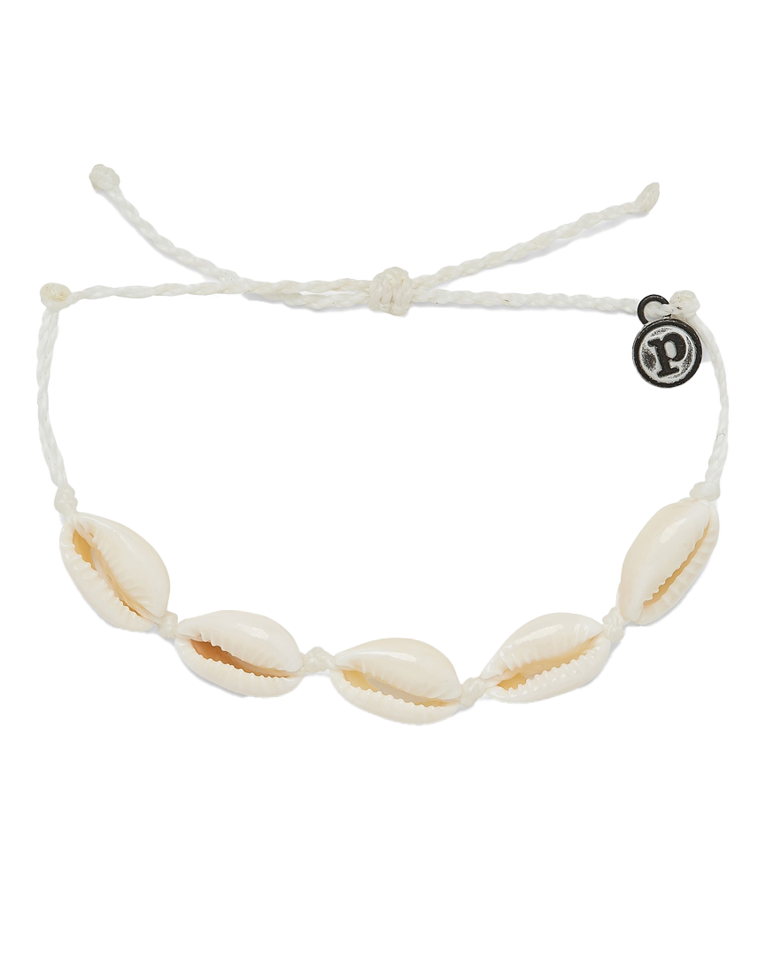 Knotted Cowries Anklet  In White