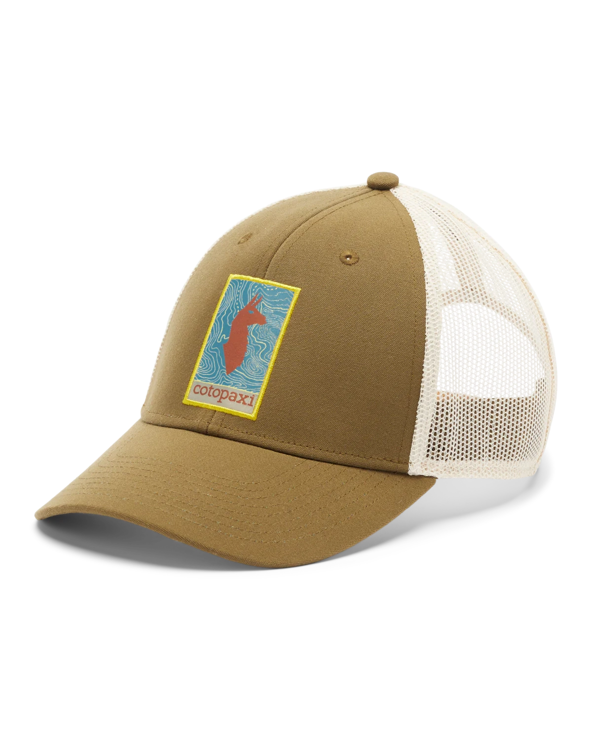 Llama Map Trucker Cap In Live Oak