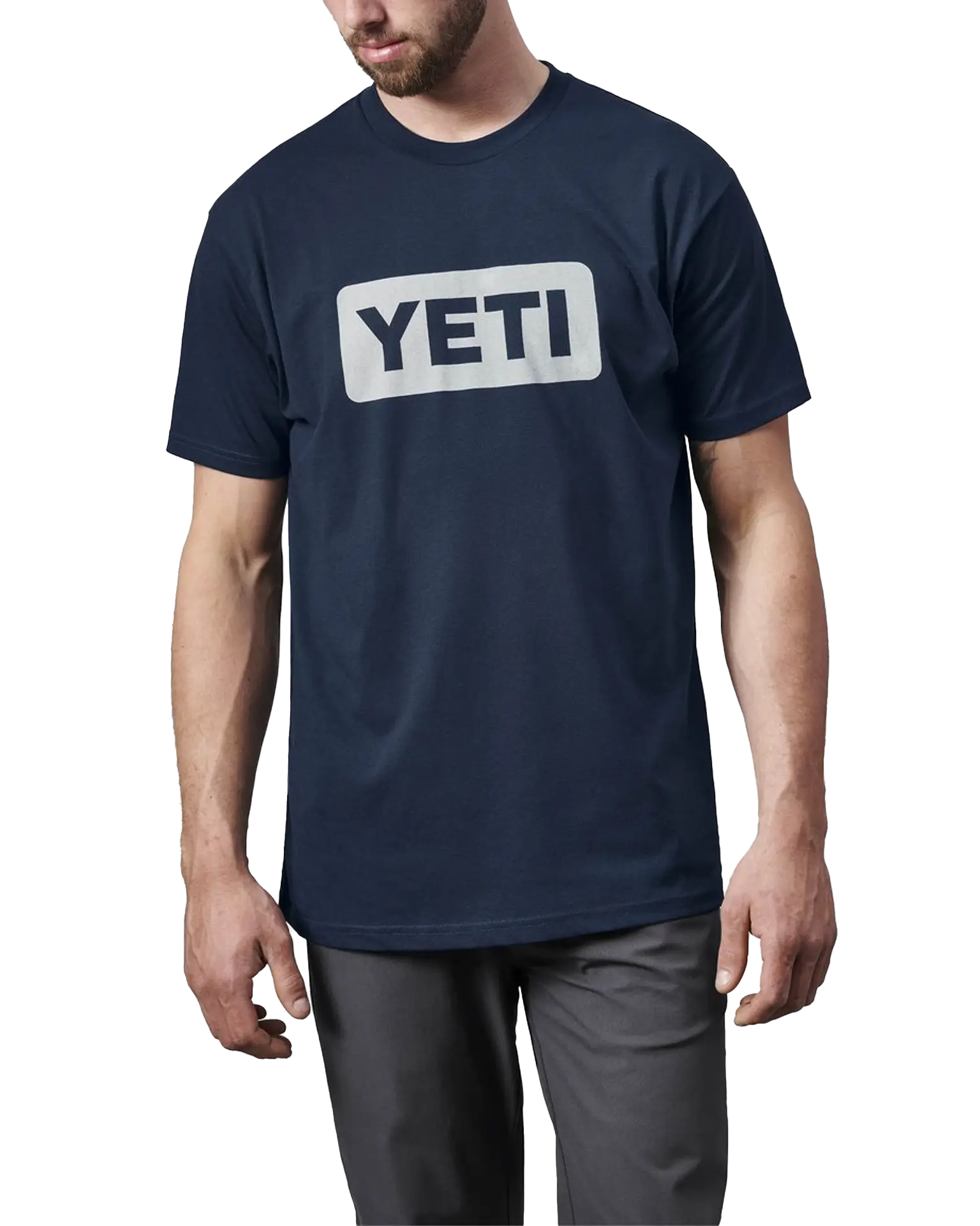 Logo Badge Premium T-shirt In NavyandWhite