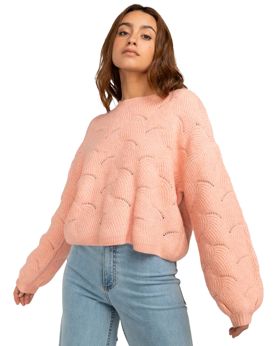 Mystic Girl Jumper In Peach Pit