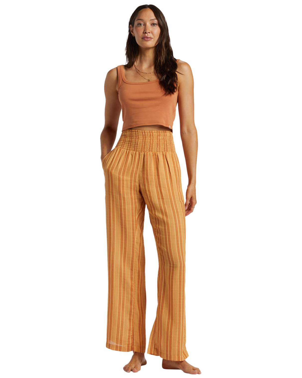 New Waves 2 Trousers In Peach Punch