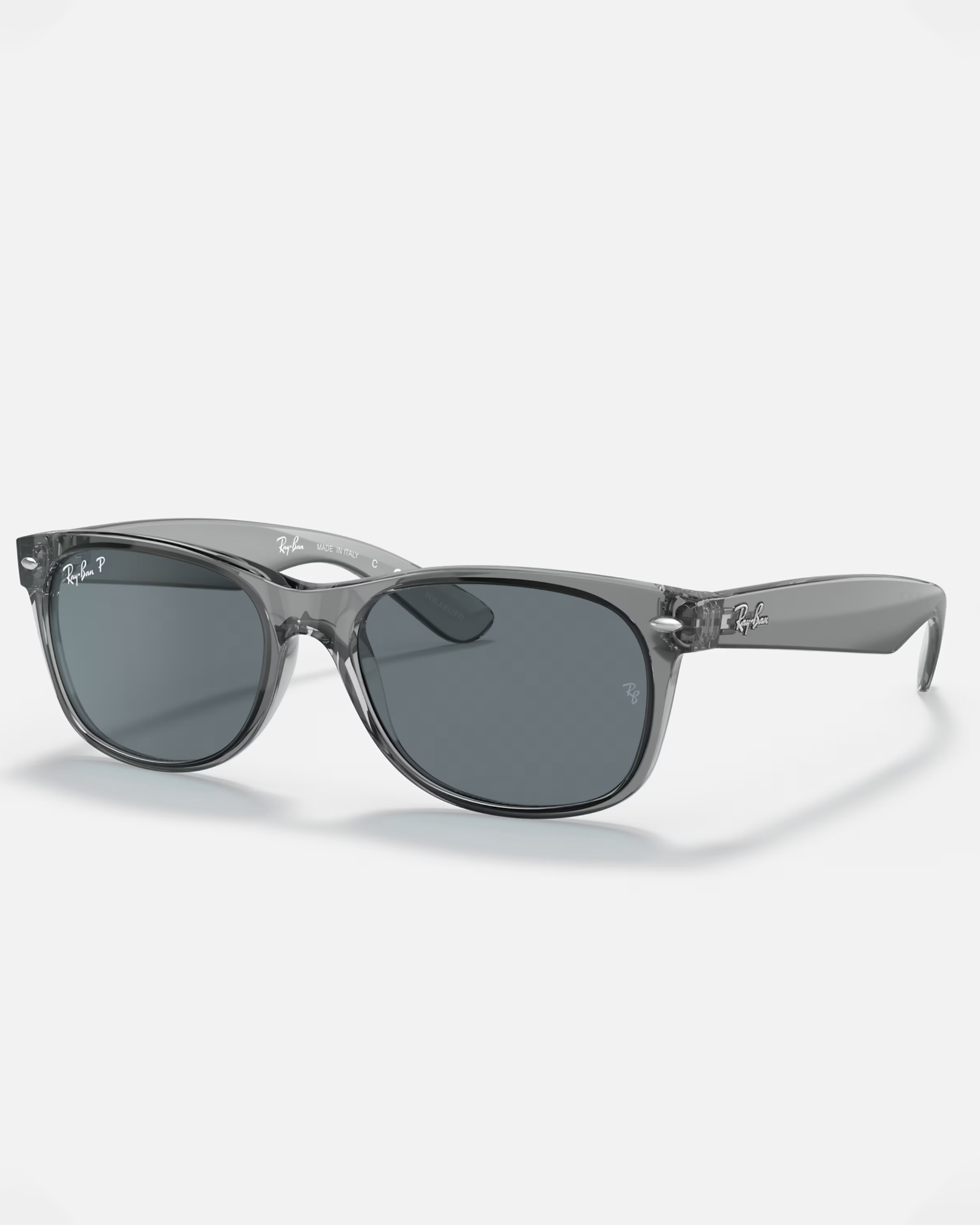 New Wayfarer Polarised Sunglasses In Transparent Grey