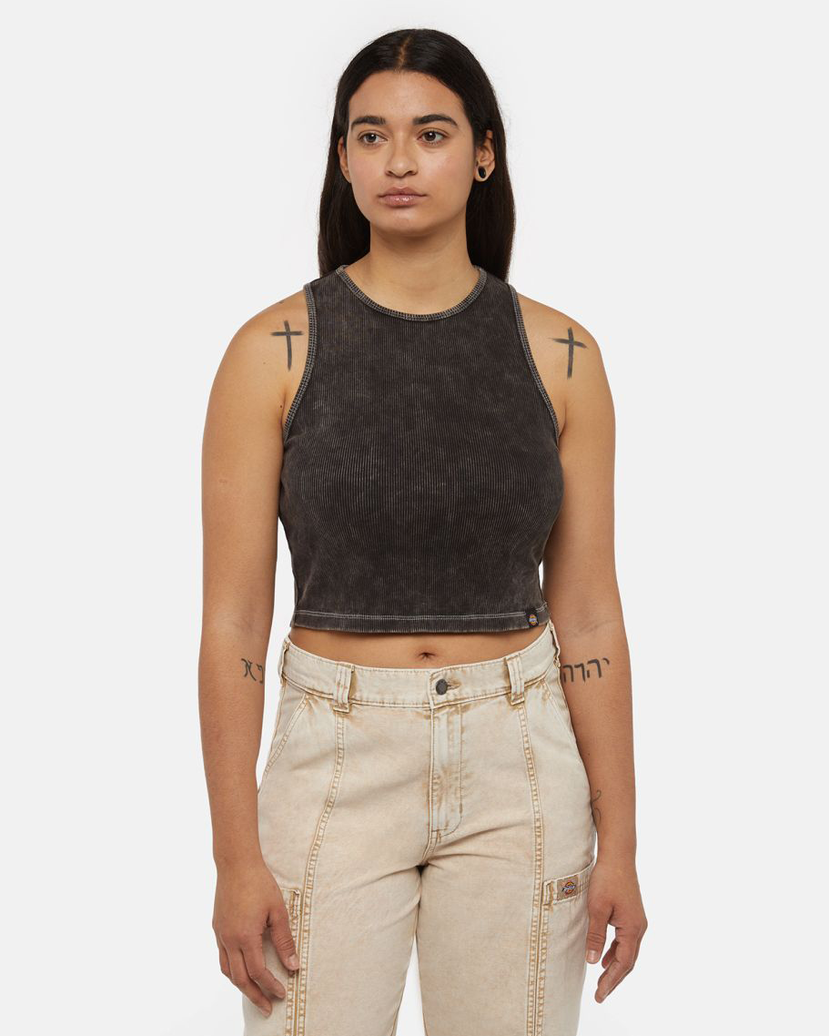 Newington Vest In DyeandAcid Wash Black
