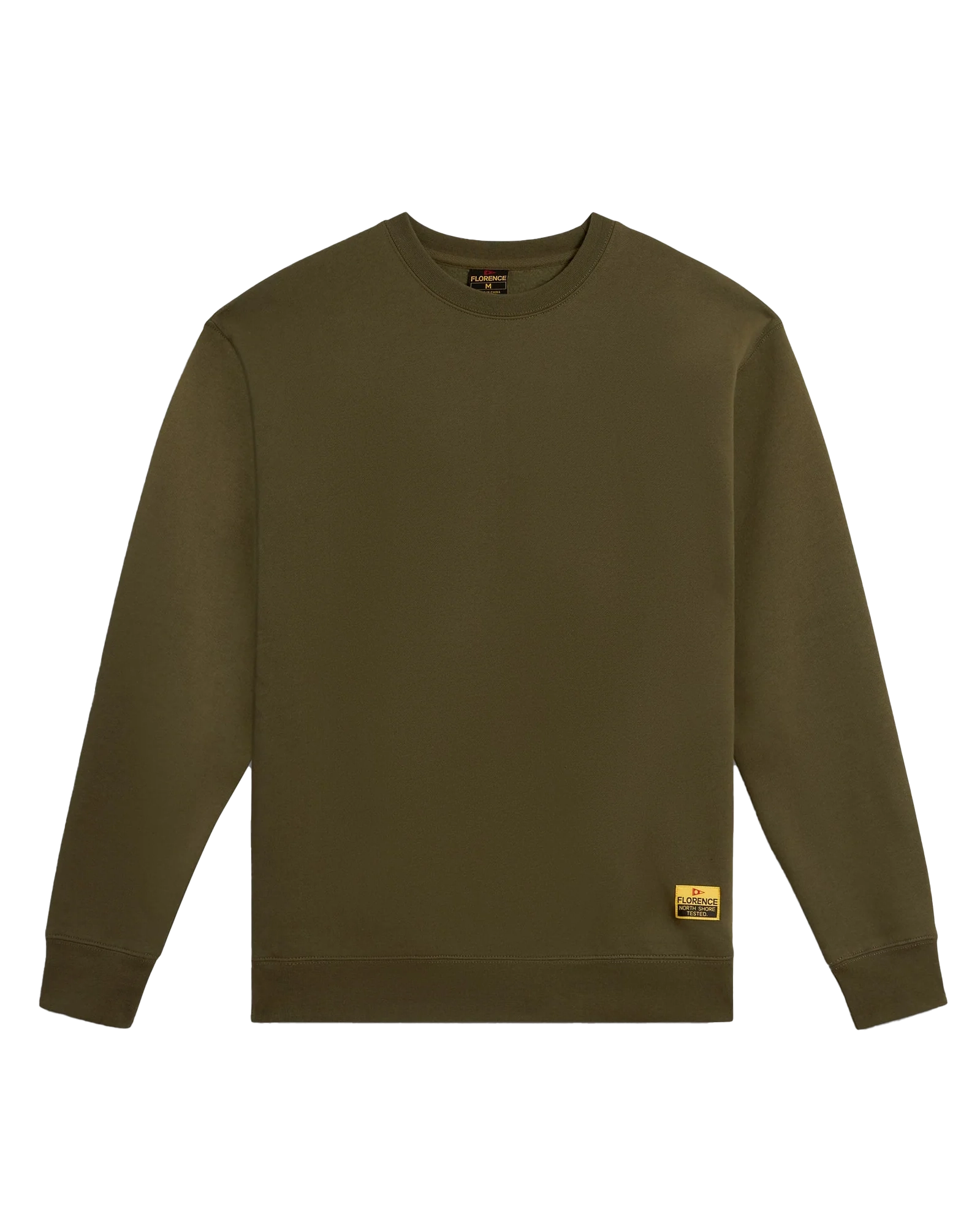Nst Label Crew Sweatshirt In Burnt Olive