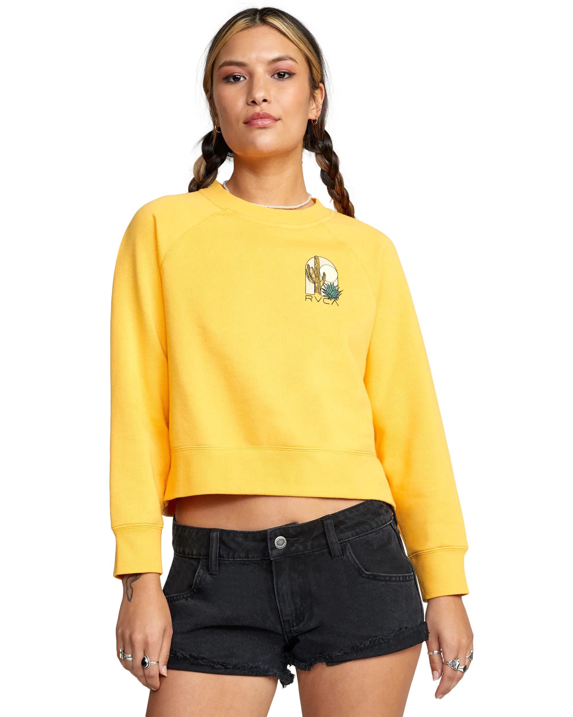 Oasis Fleece Sweatshirt In Marigold