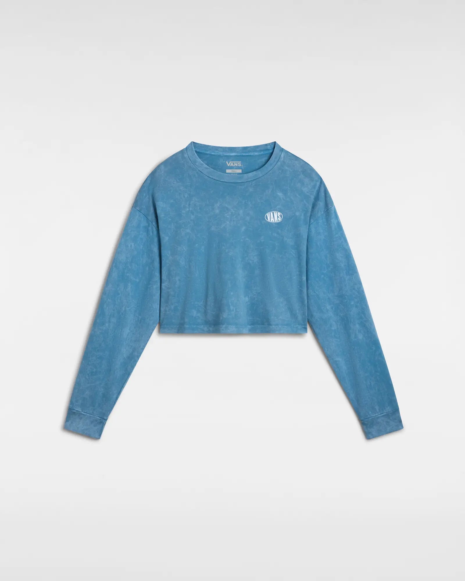 Oval Wash Relaxed Crop T-shirt In Bluestone