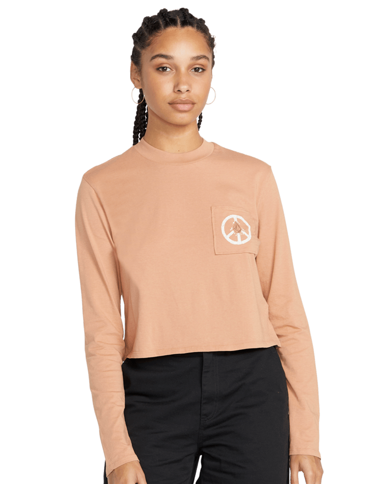 Pocket Dial Long Sleeve T-shirt In Clay
