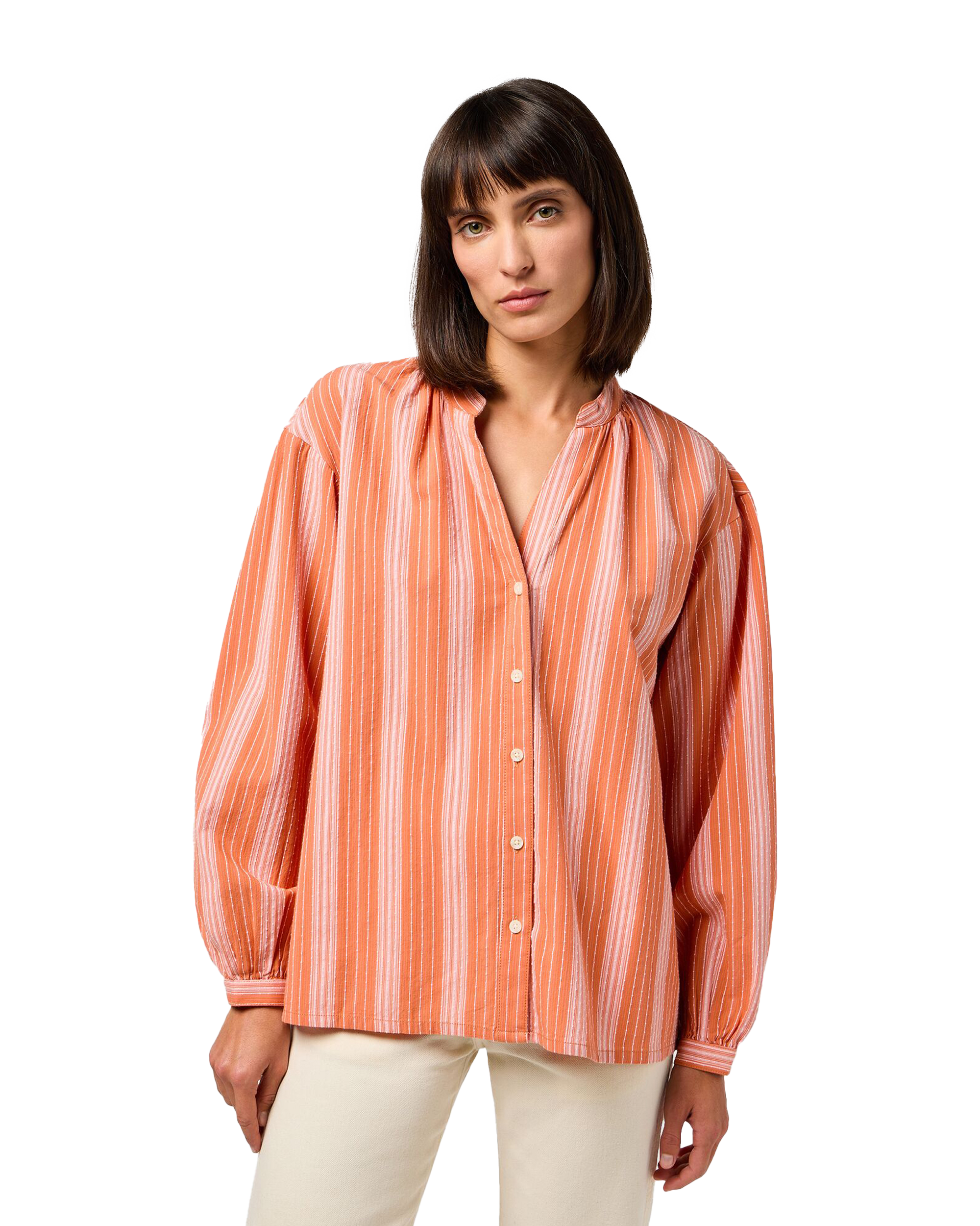 Poet Sleeve Shirt In Brandied Melon