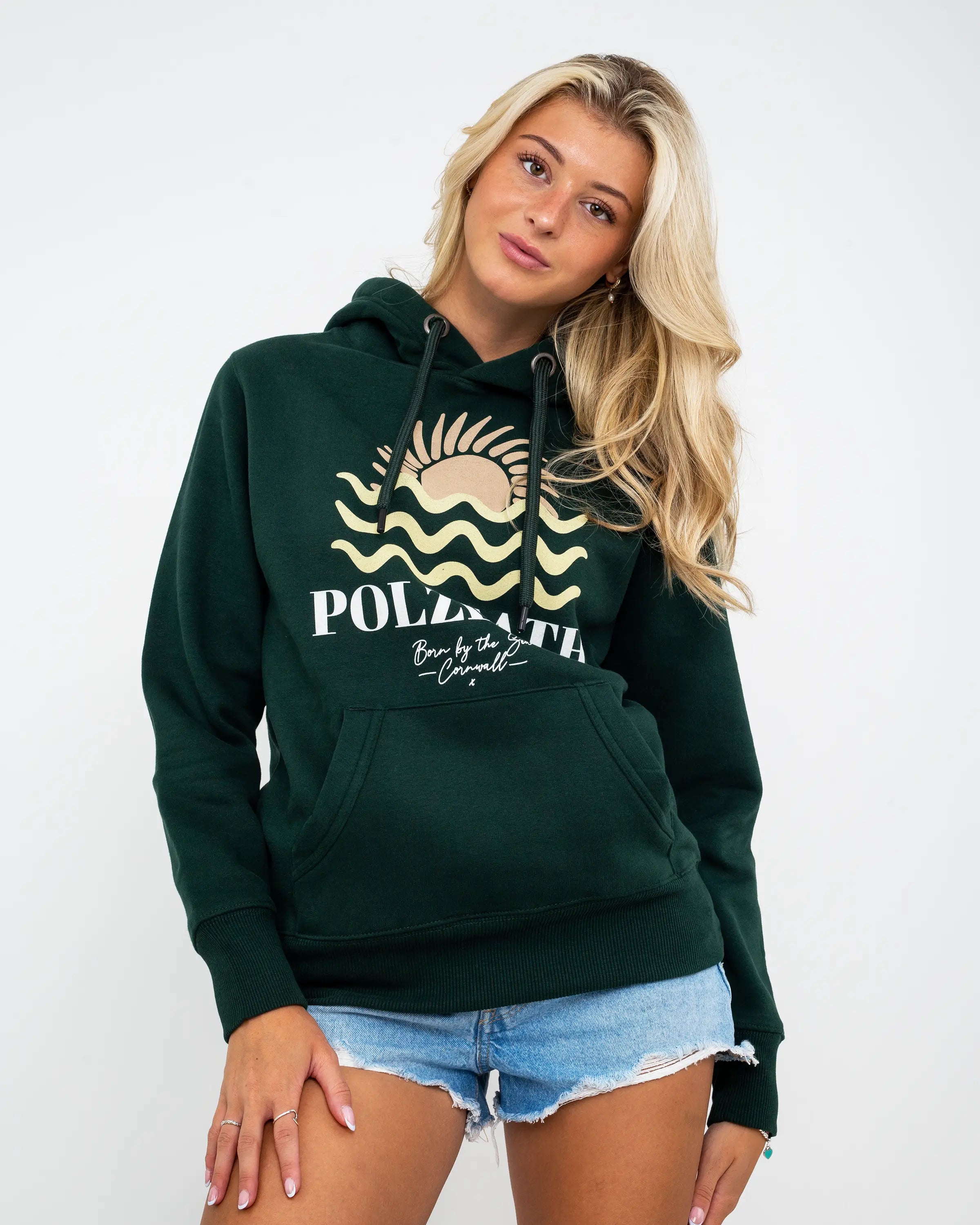 Polzeath Hoodie In Bottle Green