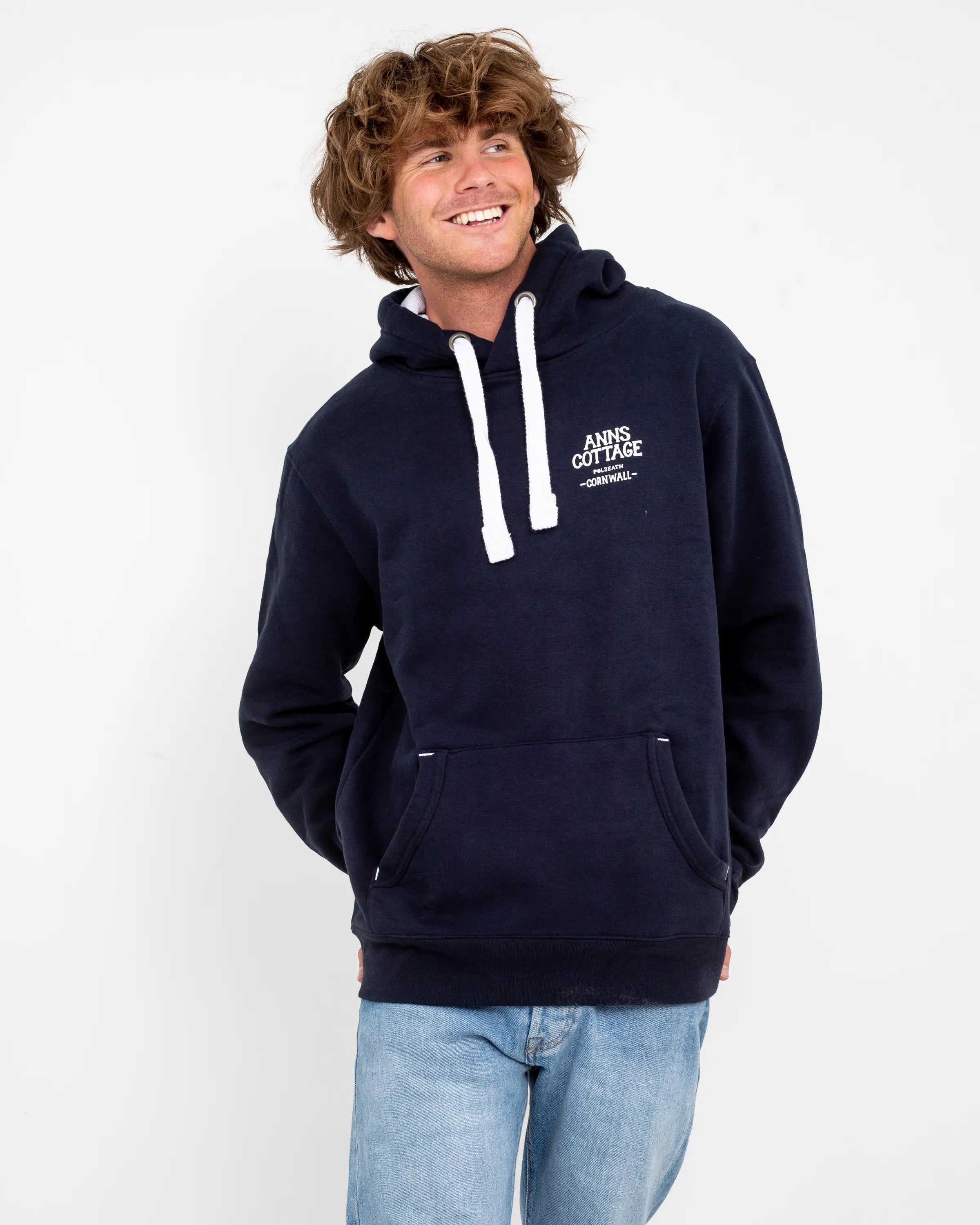 Polzeath Hoodie In French NavyandWhite