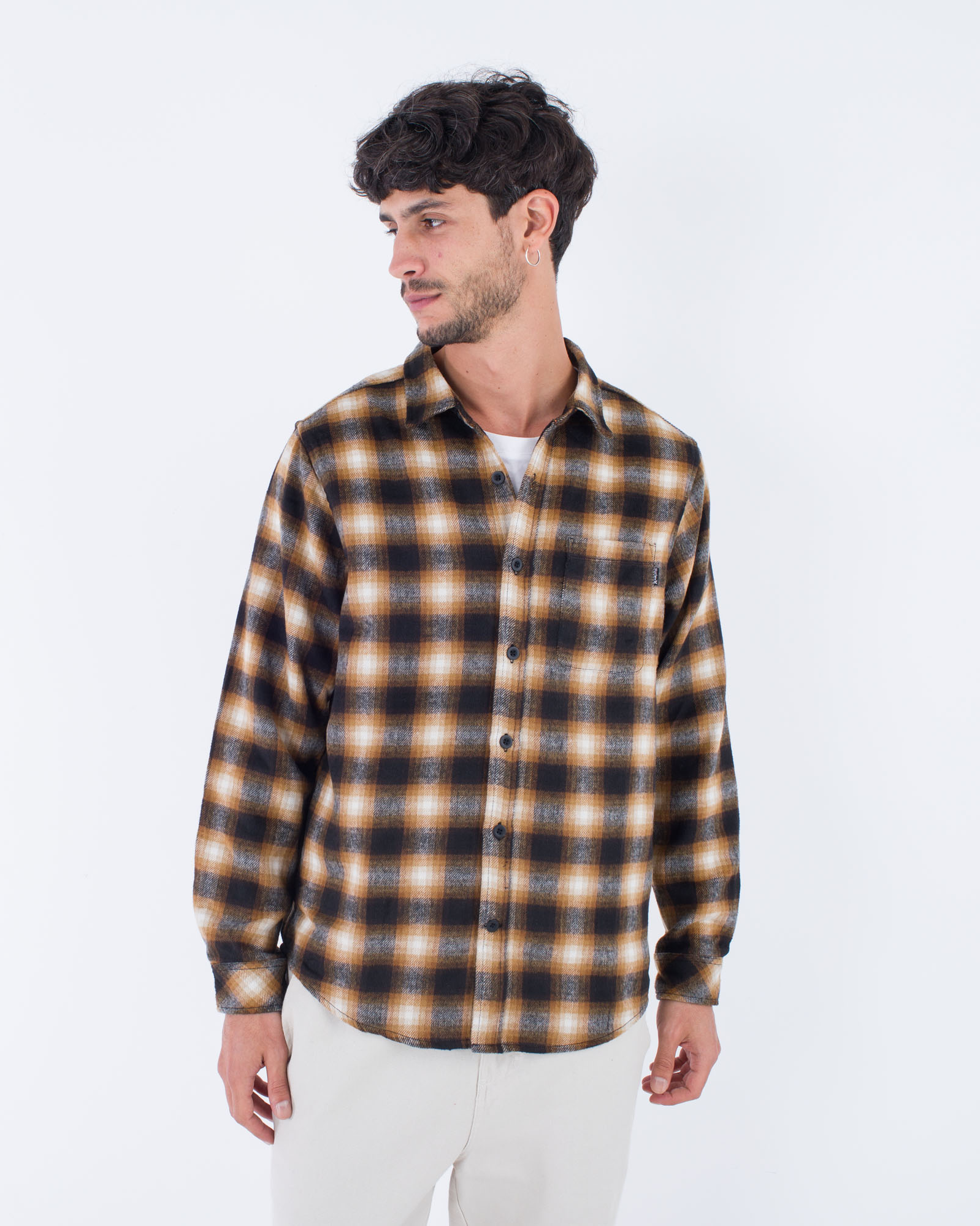 Portland Wool Flannel Shirt In Brown