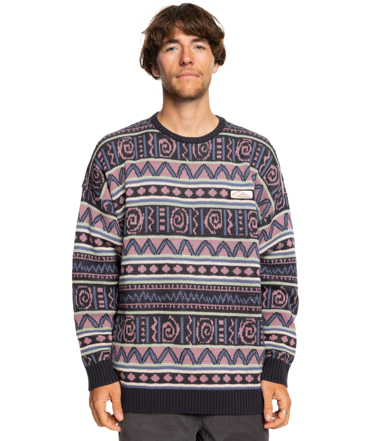 Purple Vision Crew Neck Jumper In Grape Shake