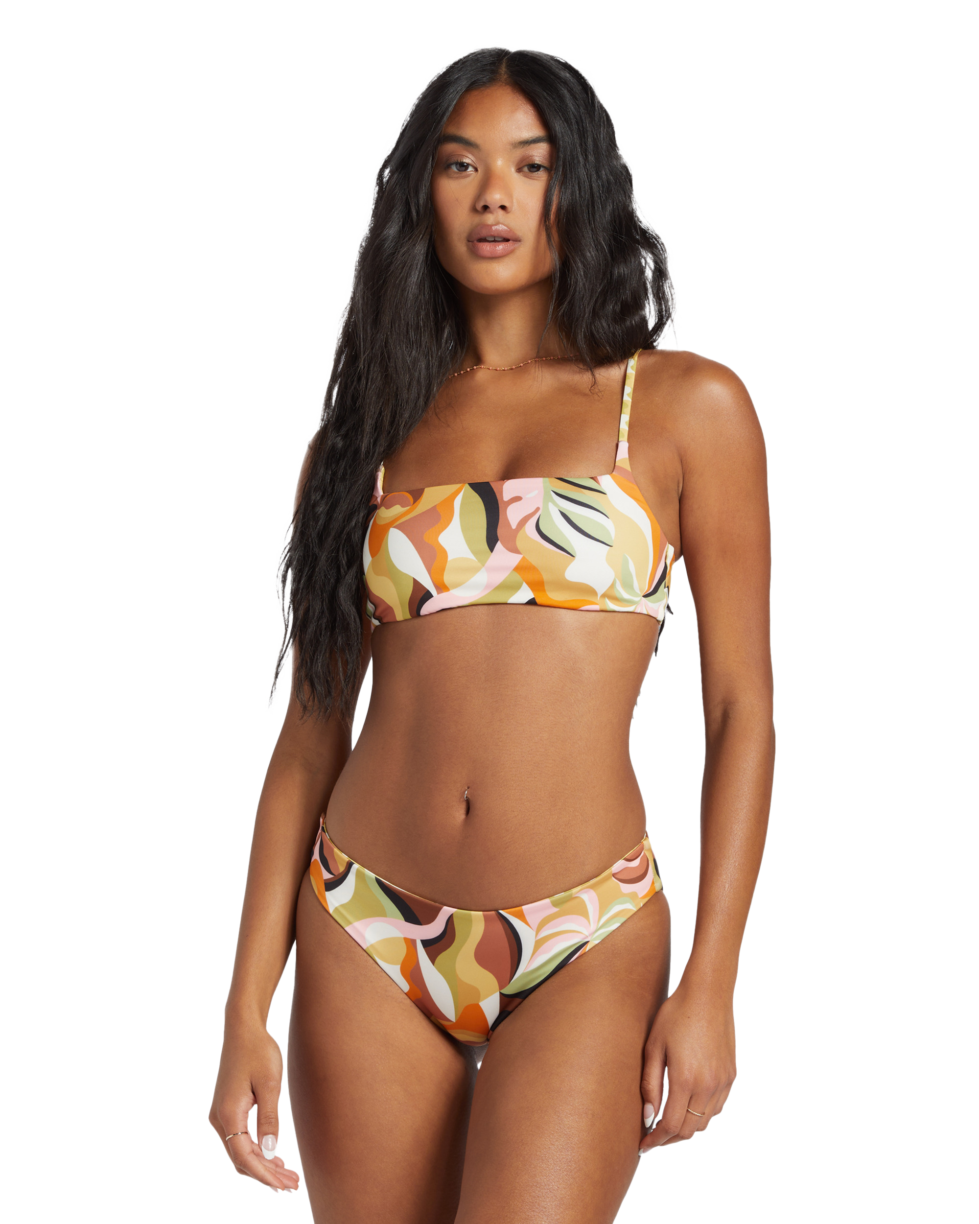 Return To Paradise Reversible Bandeau Bikini Top In Multi