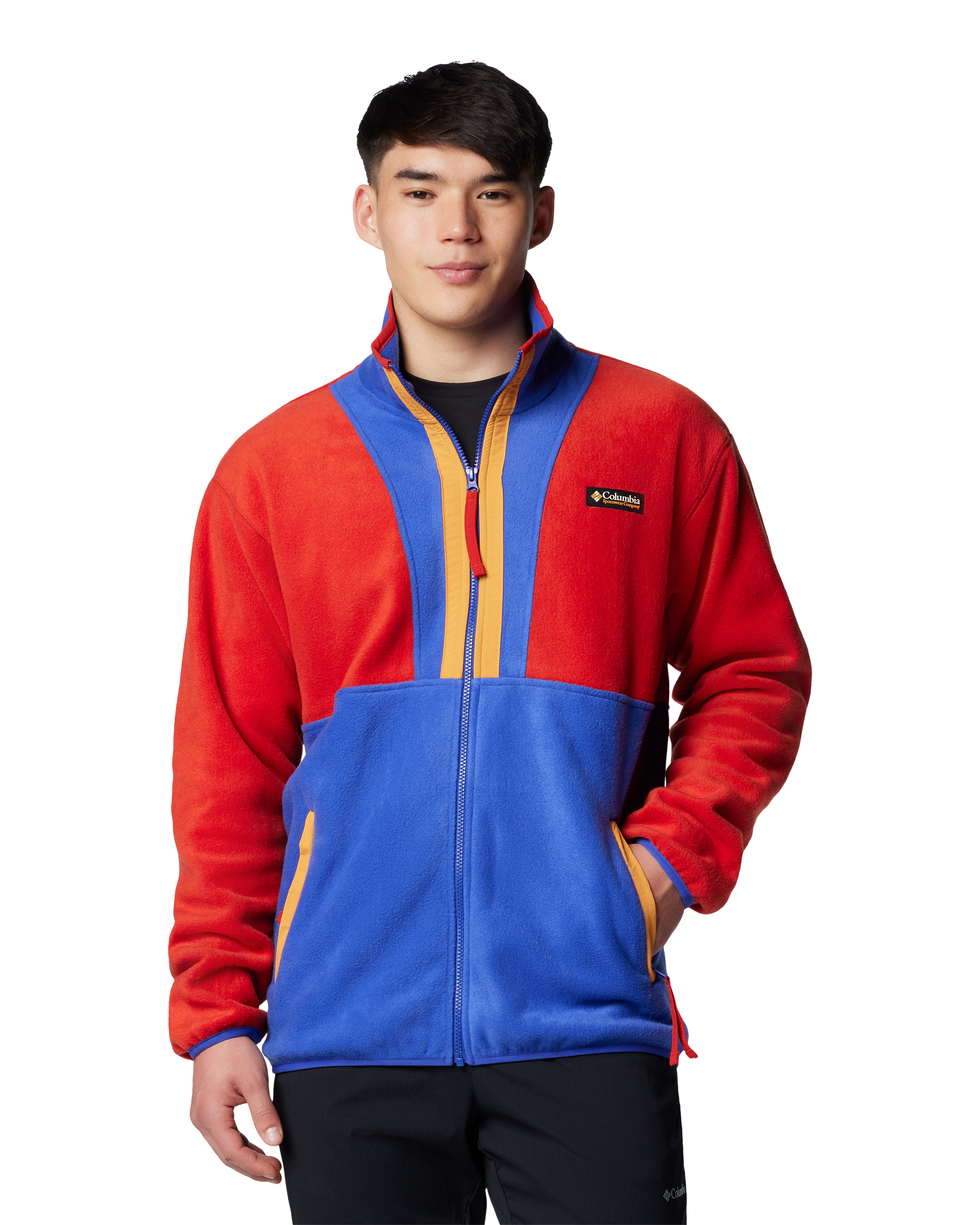 Backbowl Ii Full Zip Fleece Jacket In Sail RedandClematis Blue