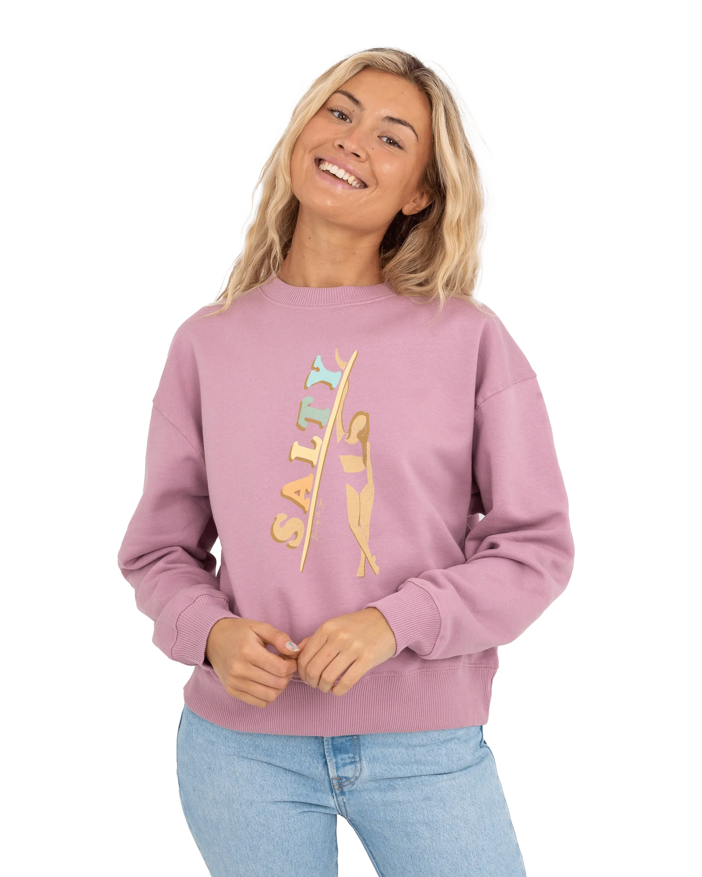 Salty Surfer Sweatshirt In Purple Rose