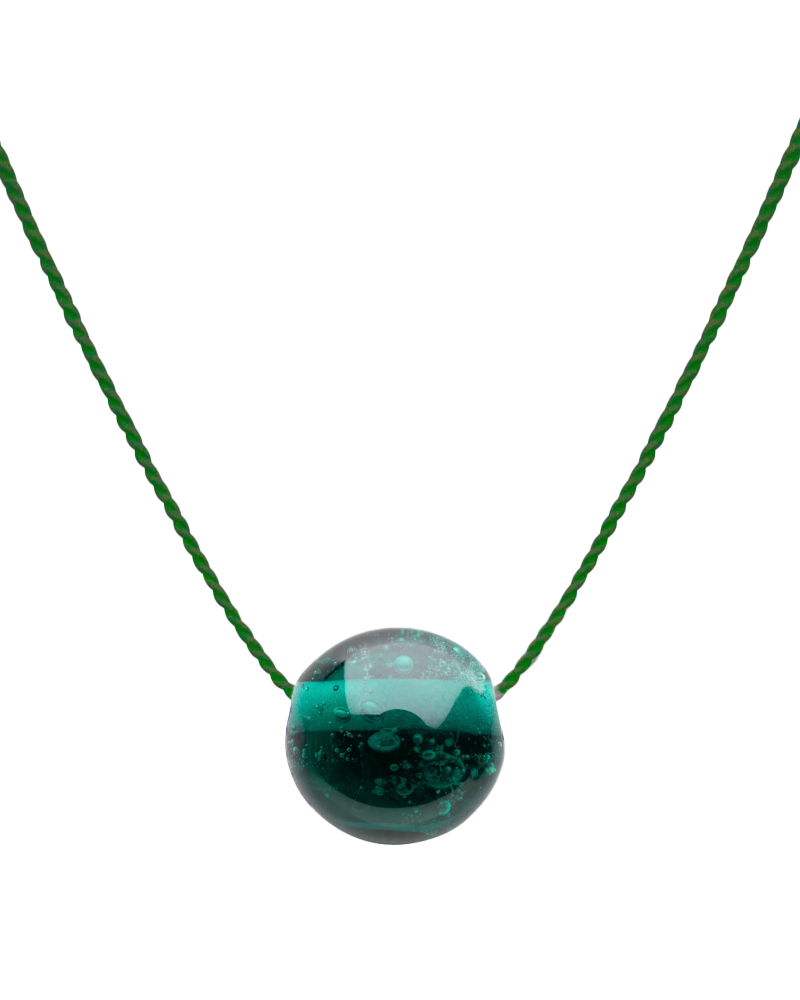 Sand Pebble Silk Necklace In Multi