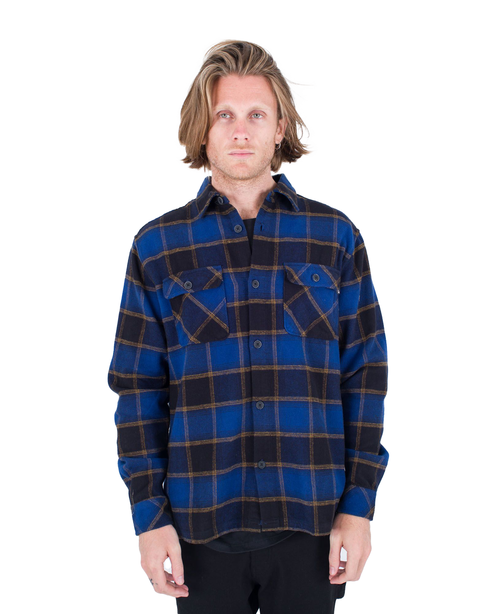 Santa Cruz Shoreline Flannel Shirt In Blue Void