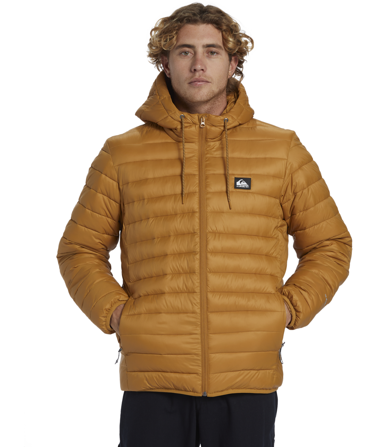 Scaly Hooded Jacket In Bone Brown